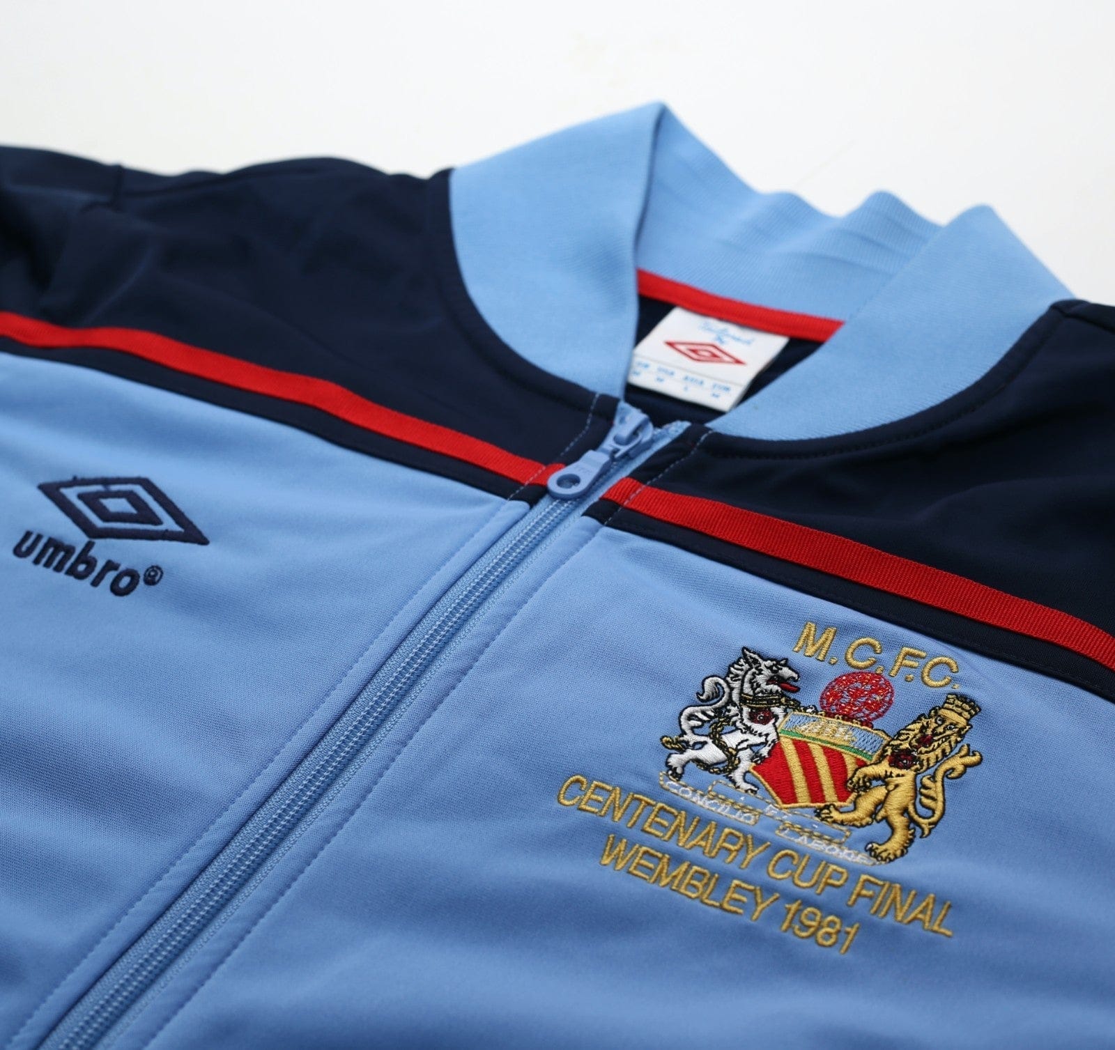 1981 MANCHESTER CITY Retro Umbro FA Cup Final Centenary Football Track Top (M) - Image 6