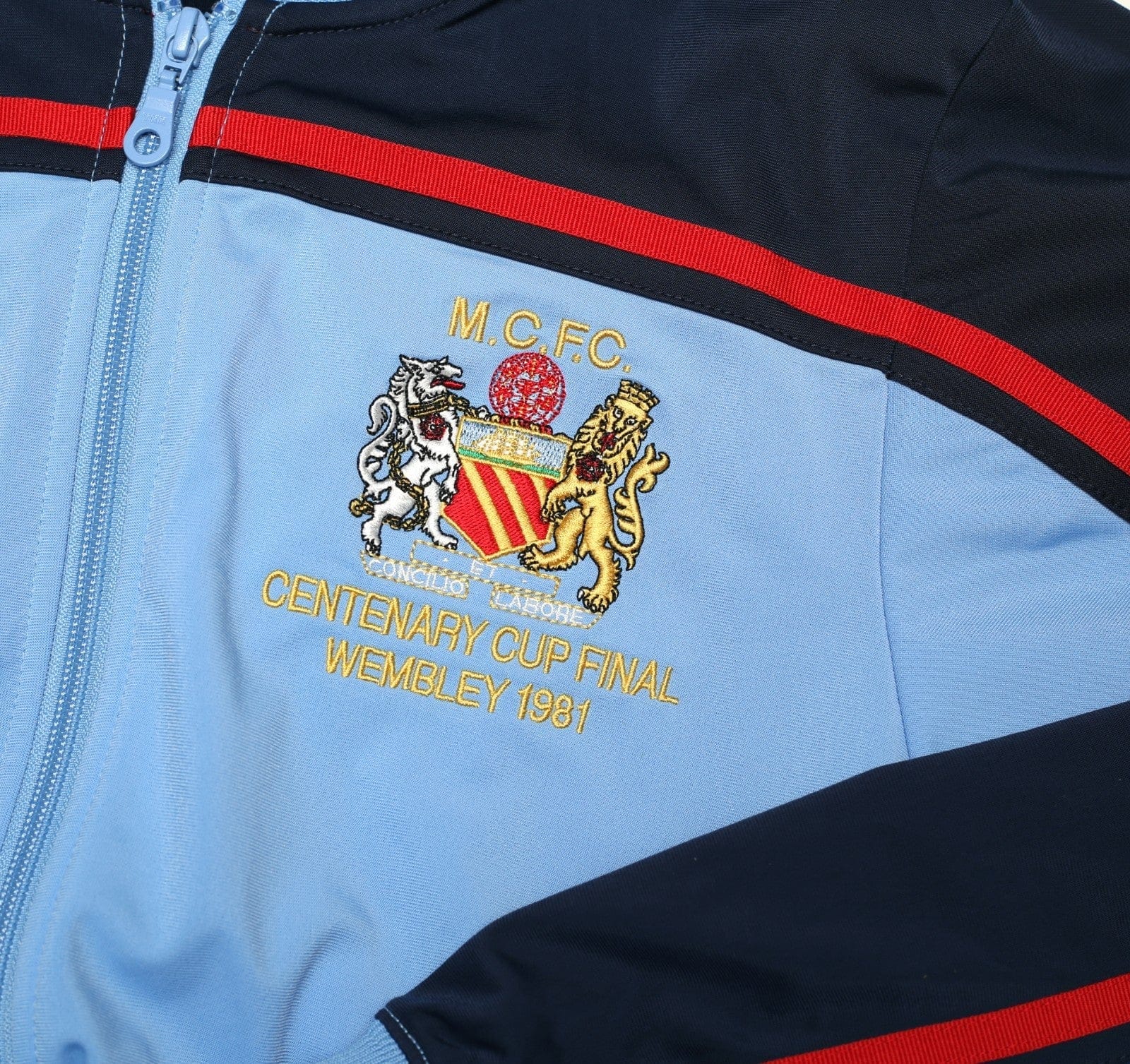 1981 MANCHESTER CITY Retro Umbro FA Cup Final Centenary Football Track Top (M) - Image 8