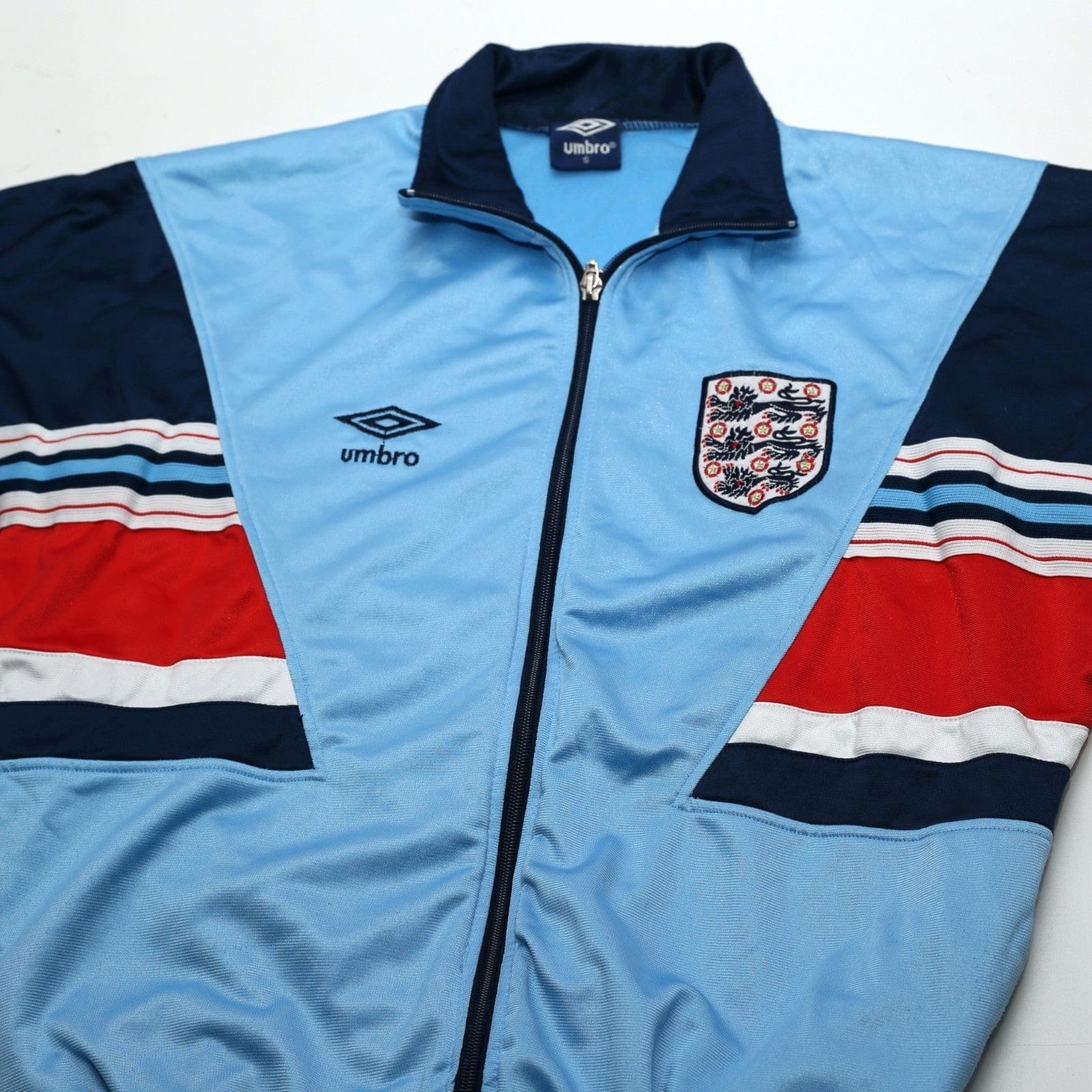 1987/90 England Vintage Umbro Track Top Jacket (S/M) Euro 88 - Image 3