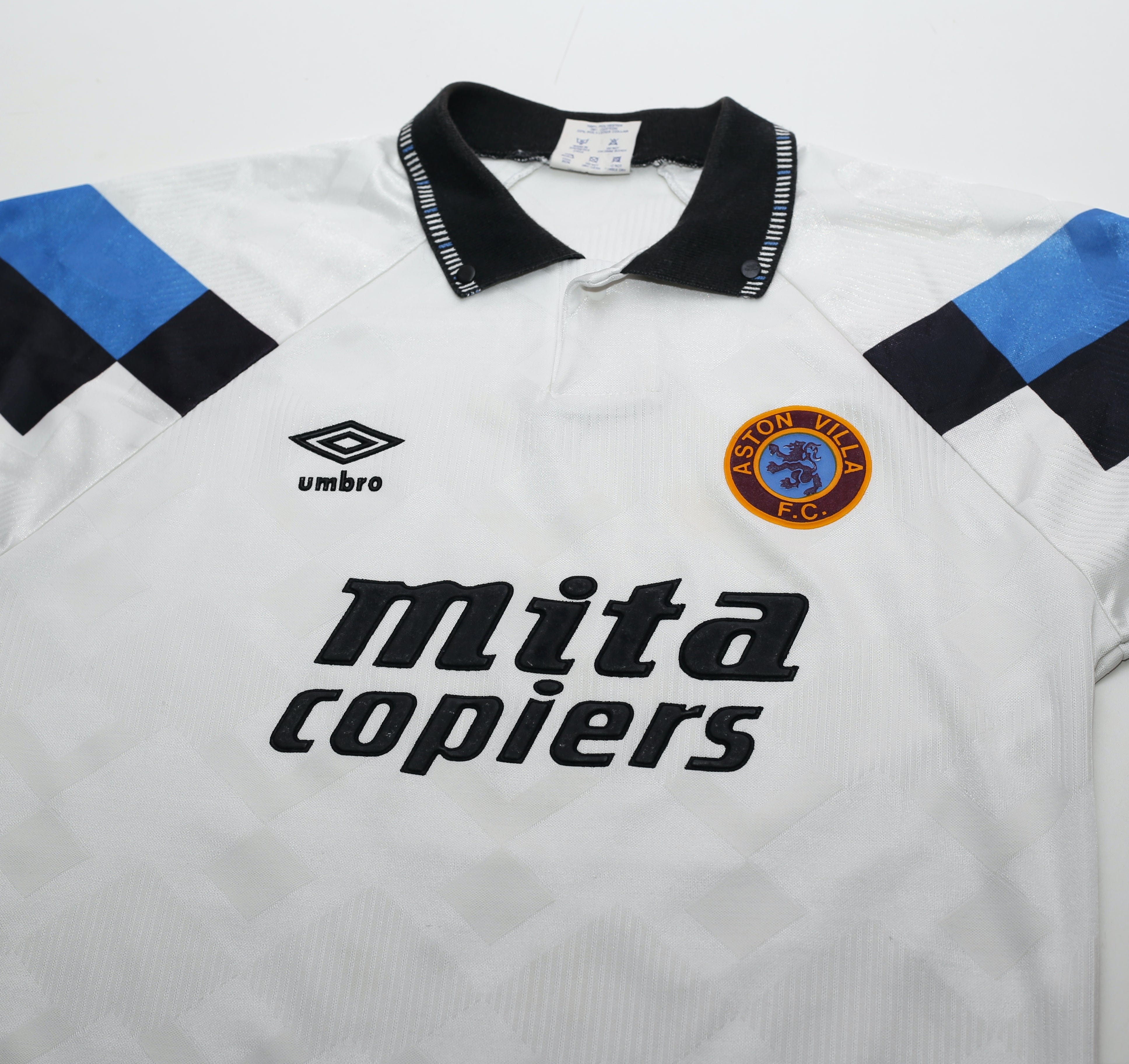 1990/92 Aston Villa Vintage Umbro Away Football Shirt (S) - Image 3
