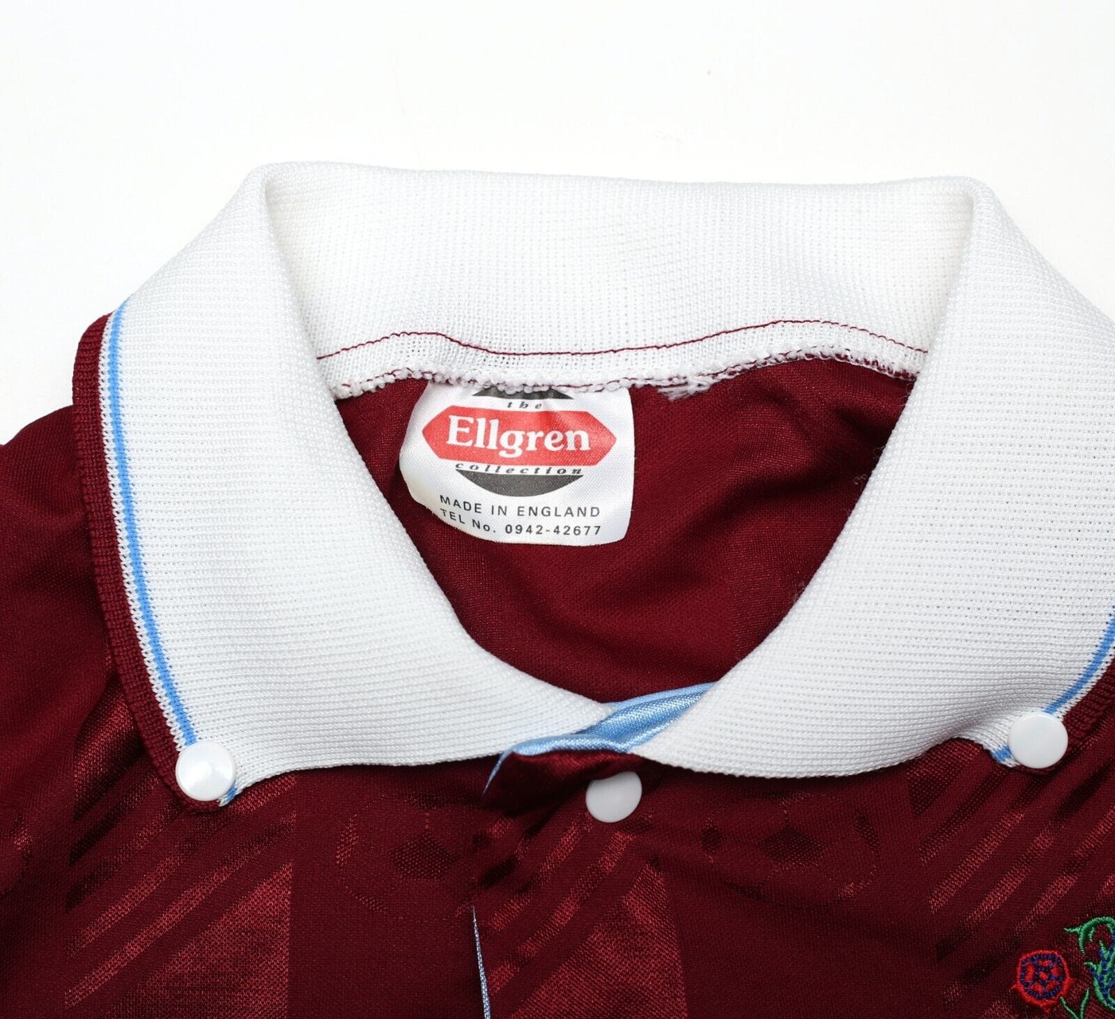 1991 BURNLEY FC / MILLTOWN BROTHERS Vintage Ellgreen Football Shirt (L) Slinky - Image 8