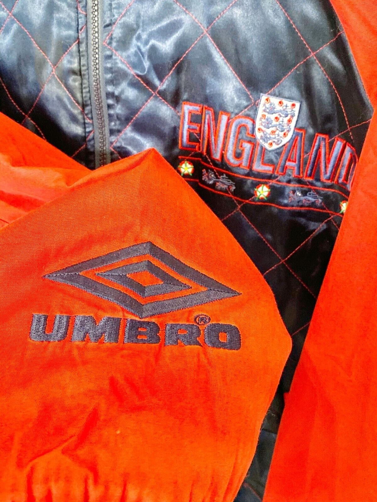 1992/93 ENGLAND Vintage Umbro Bomber Jacket (L) Gascoigne Platt Shearer Era - Image 3