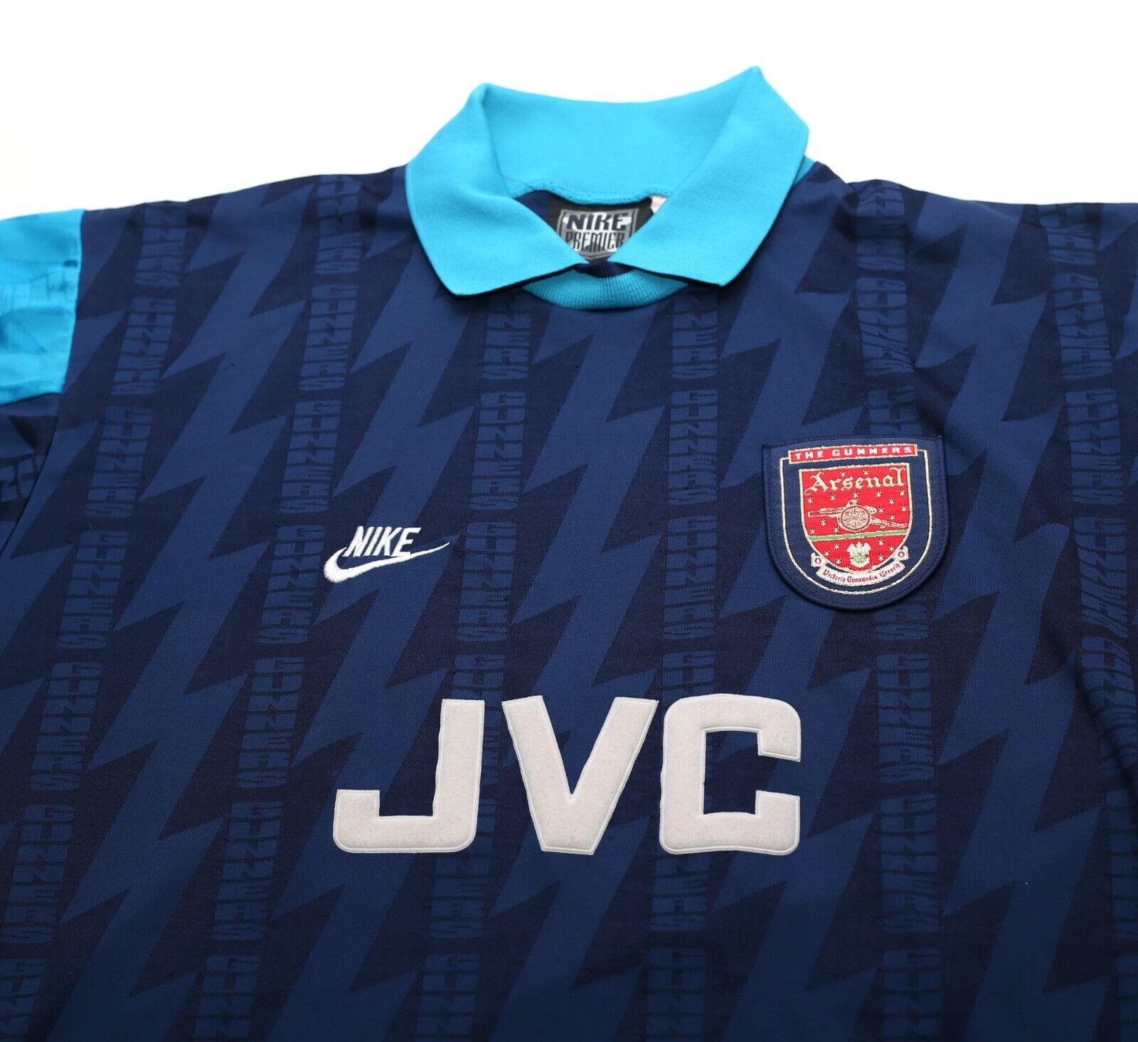 1994/95 WRIGHT #8 Arsenal Vintage Nike Away Football Shirt (L) - Image 3