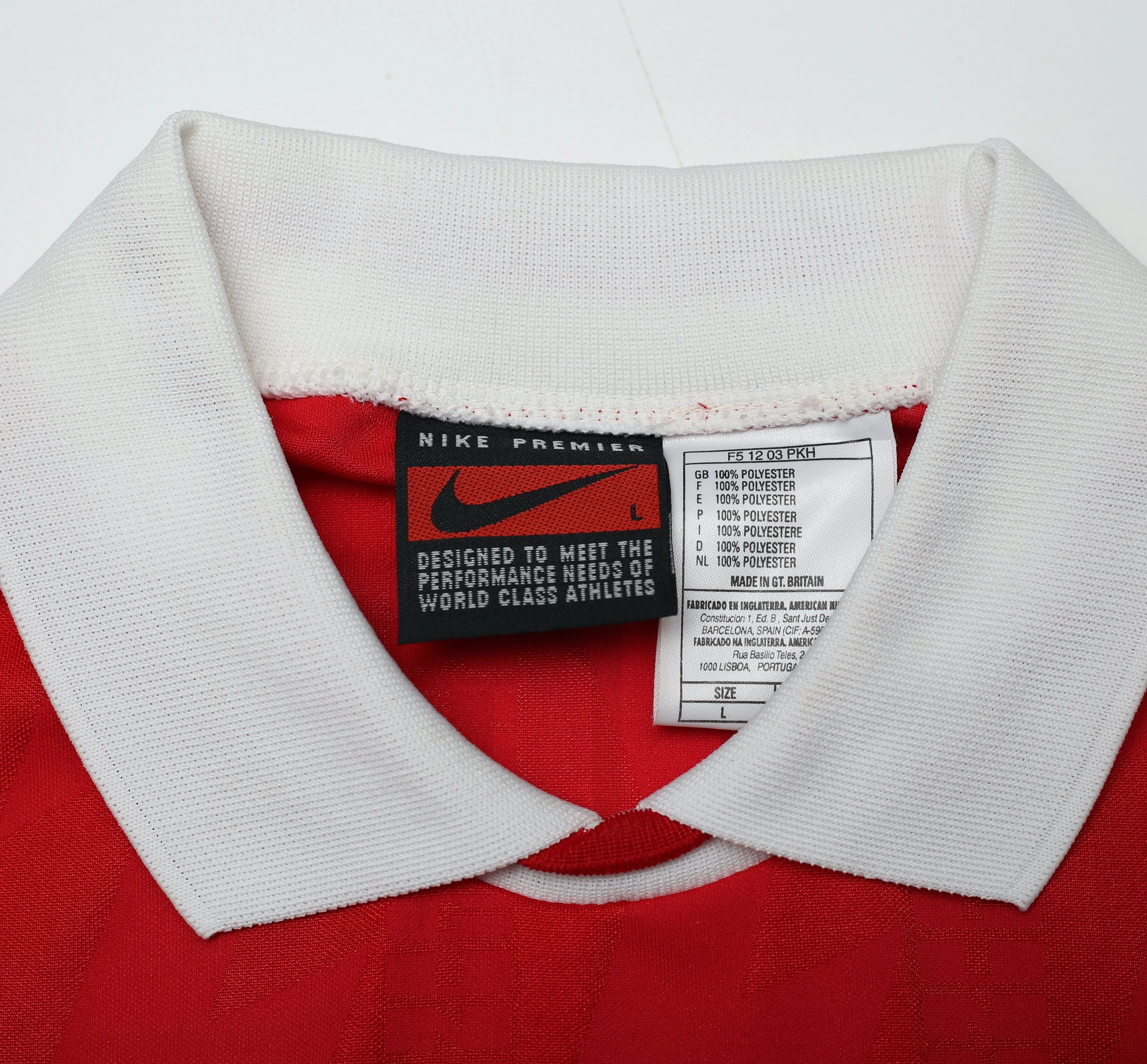 1994/96 WRIGHT #8 Arsenal Nike Home Football Shirt (L) - Image 14