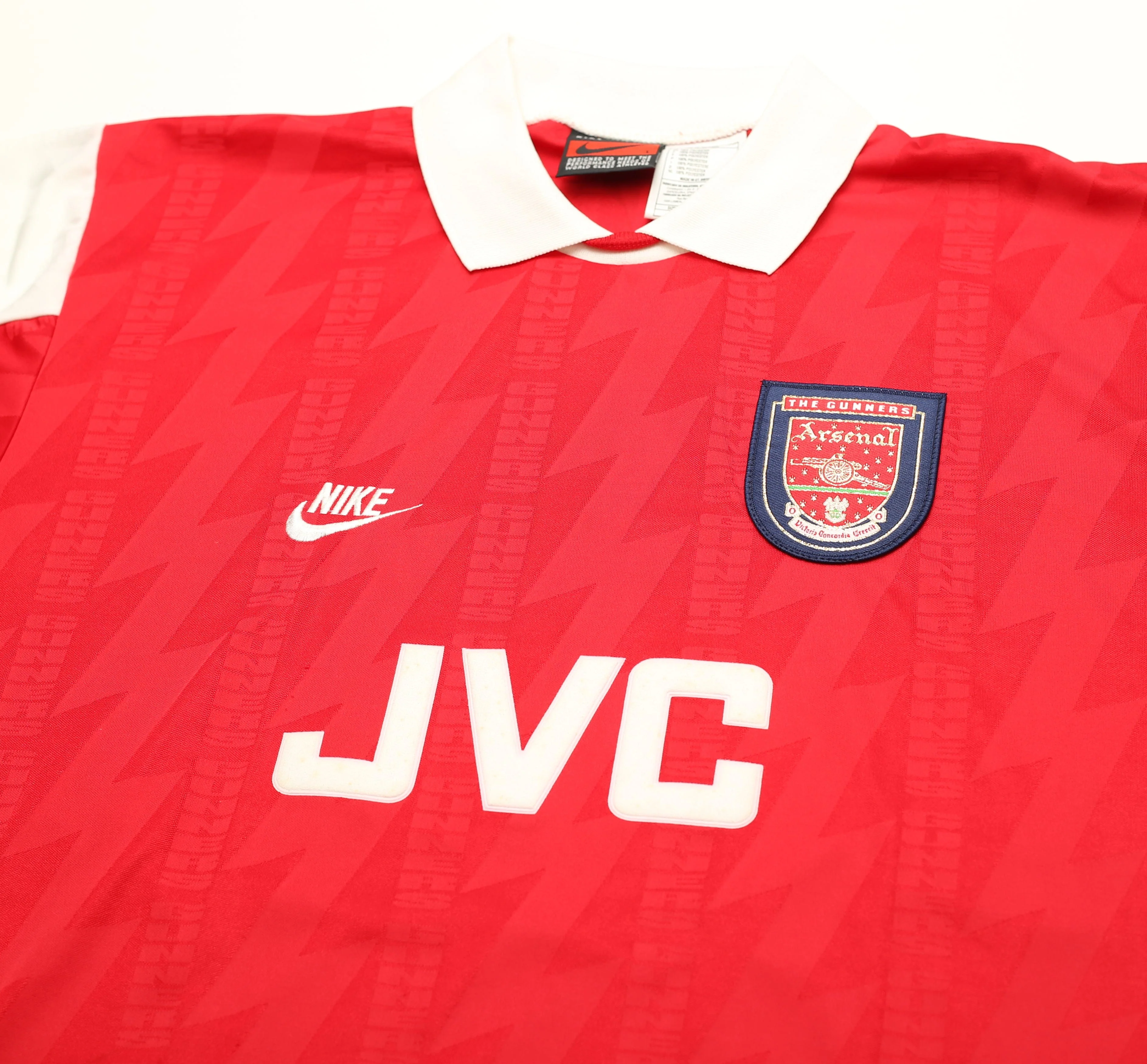 1994/96 WRIGHT #8 Arsenal Nike Home Football Shirt (L) - Image 3