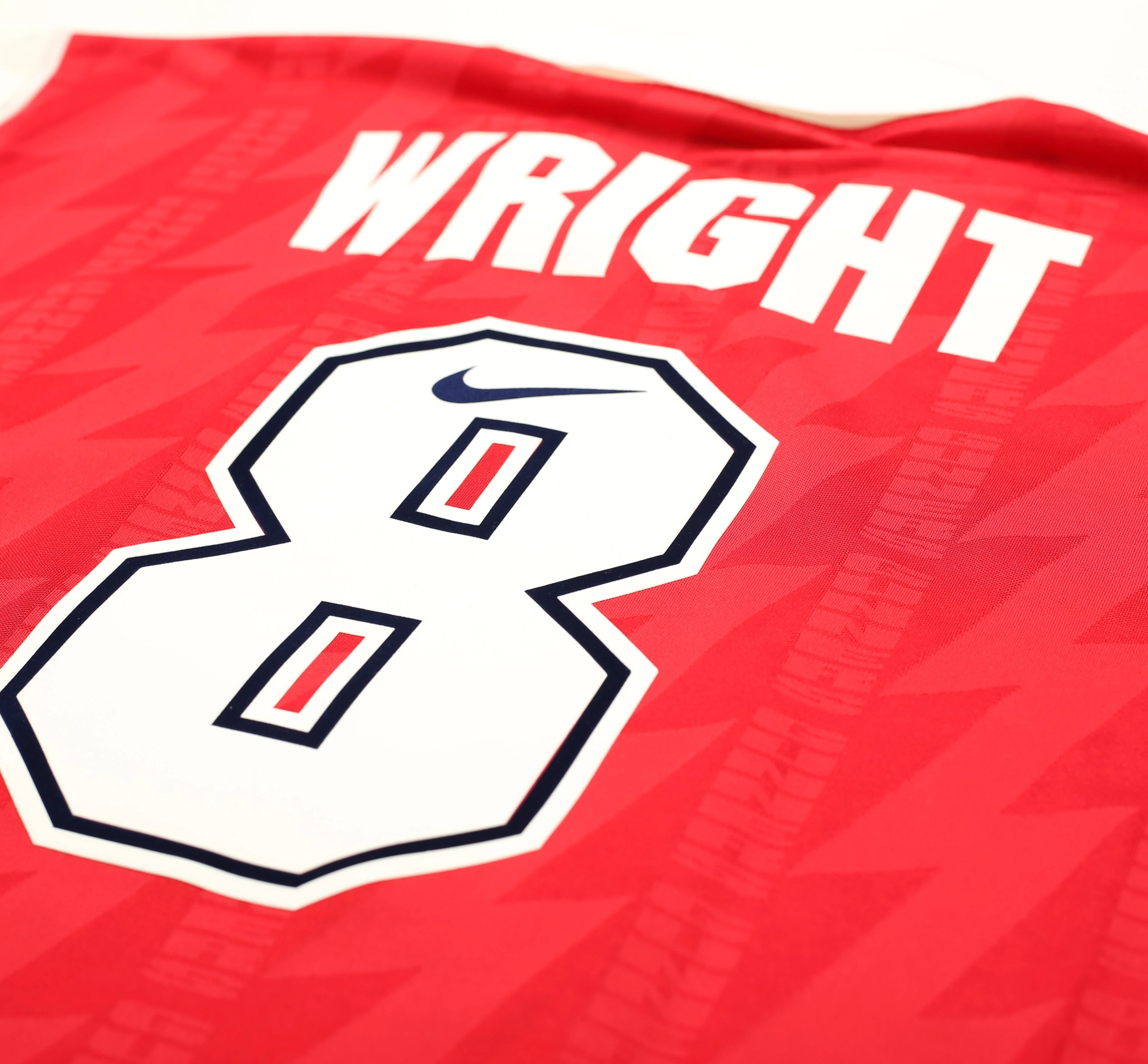 1994/96 WRIGHT #8 Arsenal Nike Home Football Shirt (L) - Image 9