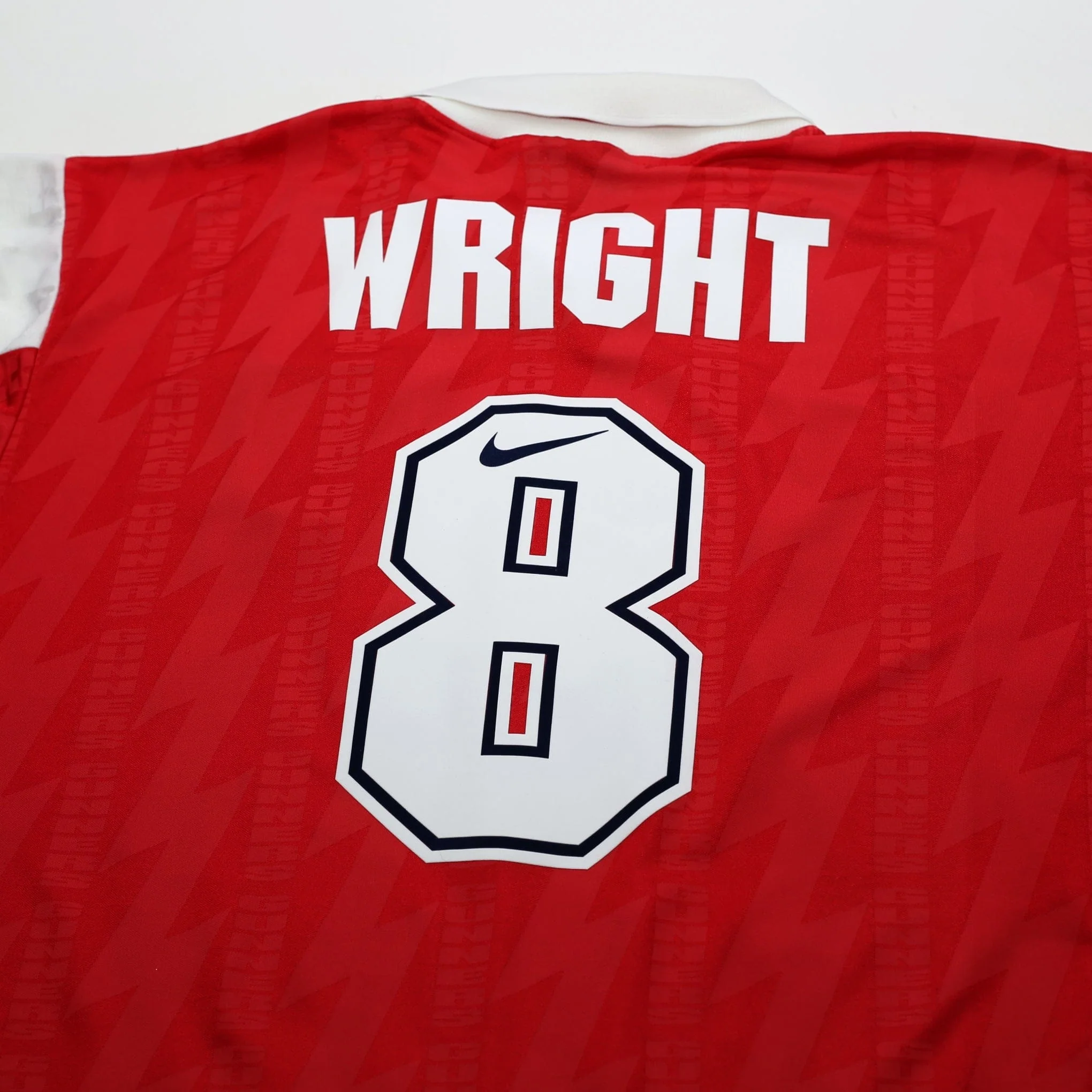 1994/96 Wright #8 Arsenal Vintage Nike Home Football Shirt (XL) - Image 11