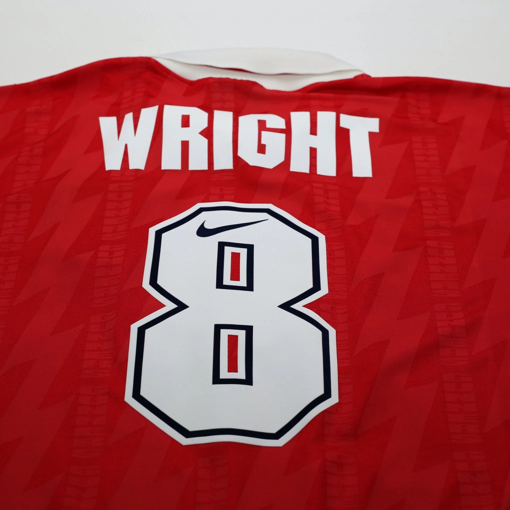 1994/96 Wright #8 Arsenal Vintage Nike Home Football Shirt (XL) - Image 12