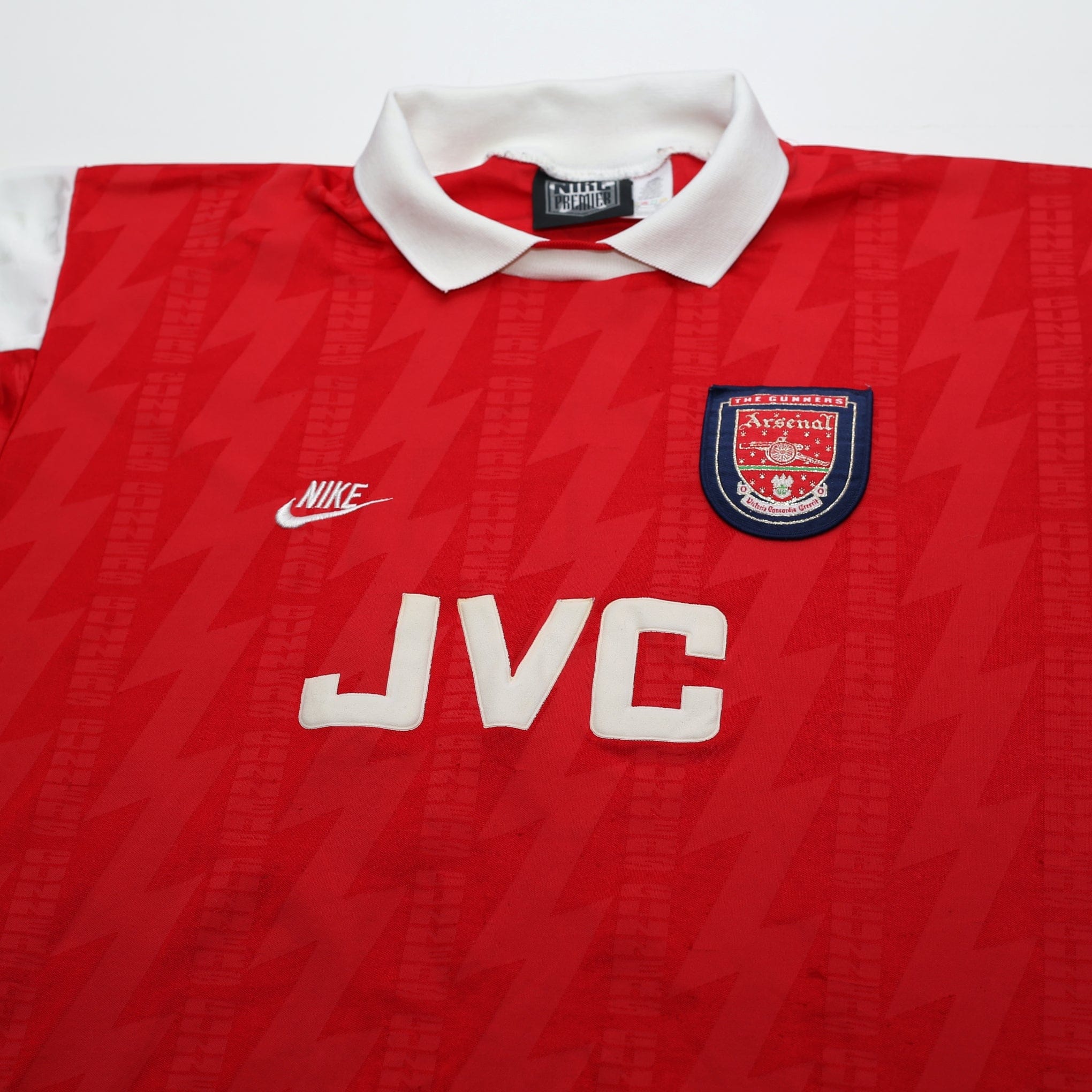 1994/96 Wright #8 Arsenal Vintage Nike Home Football Shirt (XL) - Image 3