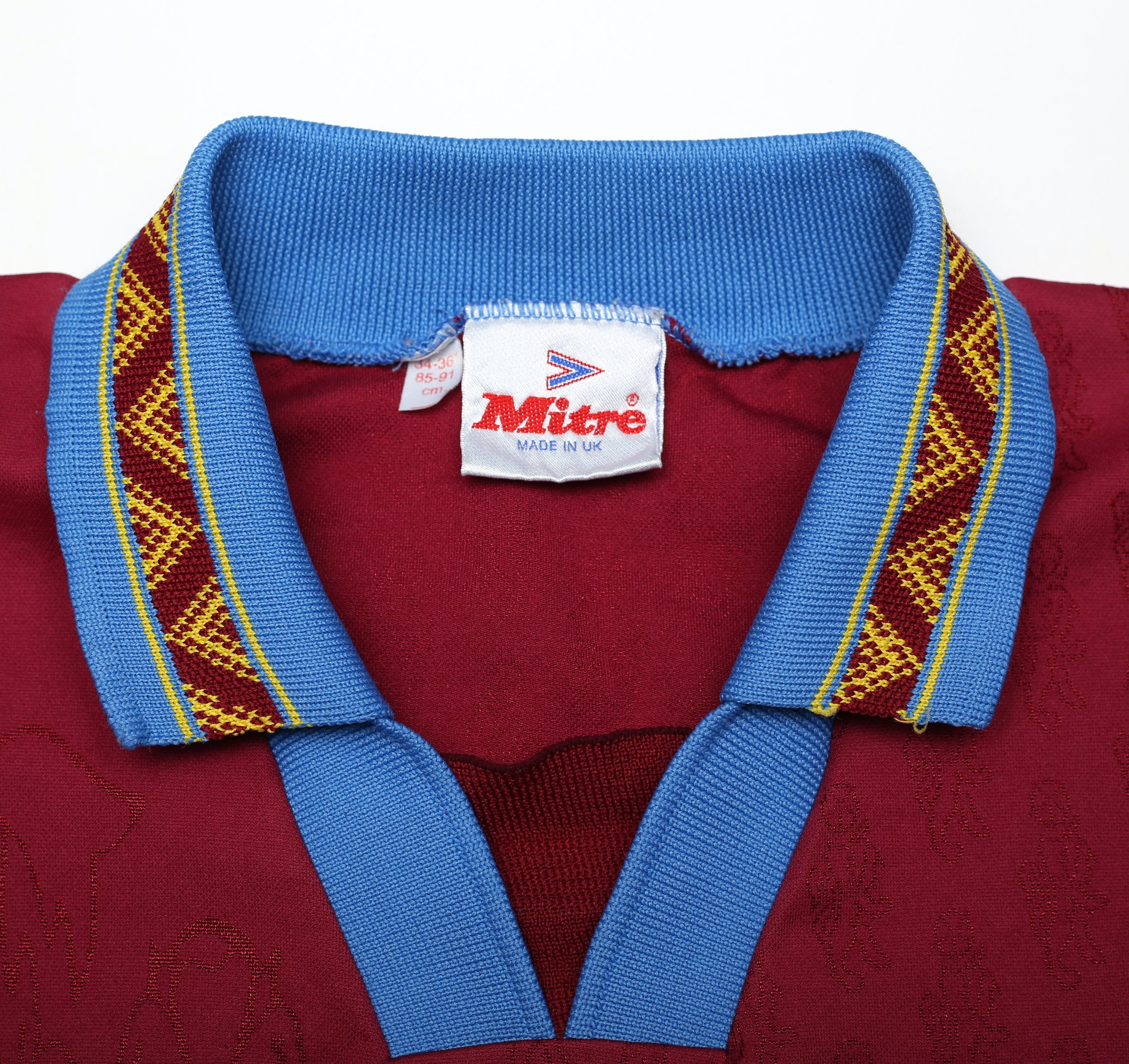 1995/96 Burnley FC Vintage Mitre Home Football Shirt Jersey (S) 34/36 - Image 4