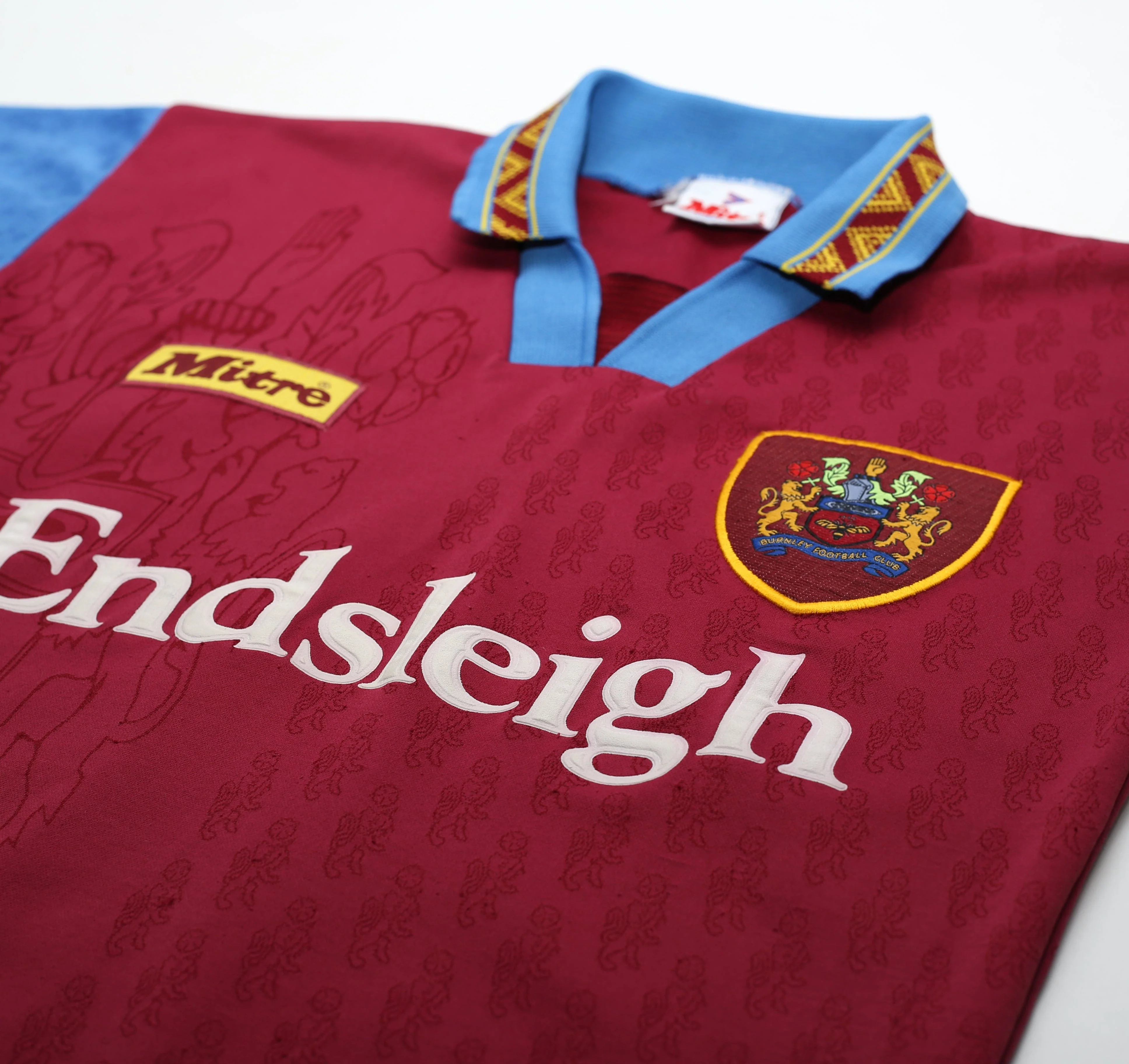 1995/96 Burnley FC Vintage Mitre Home Football Shirt Jersey (S) 34/36 - Image 7
