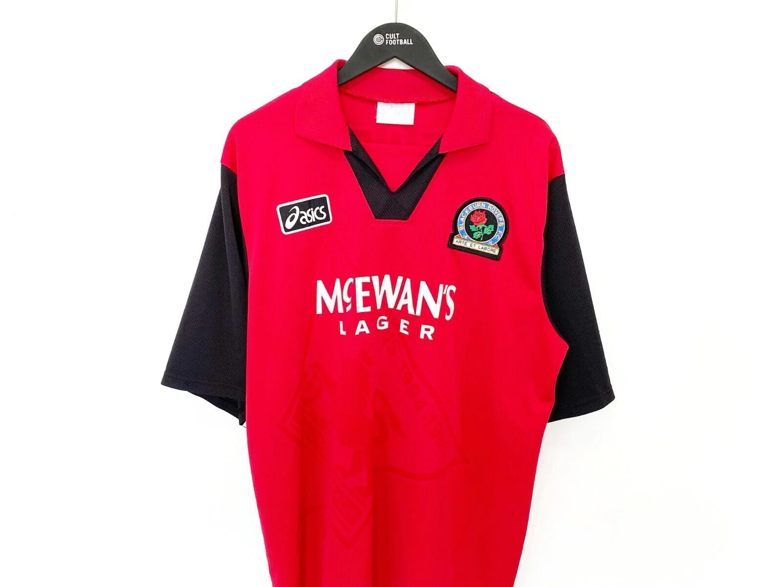 1995/96 SHEARER #9 Blackburn Rovers Vintage Asics Away Football Shirt Jersey (XL) - Image 3