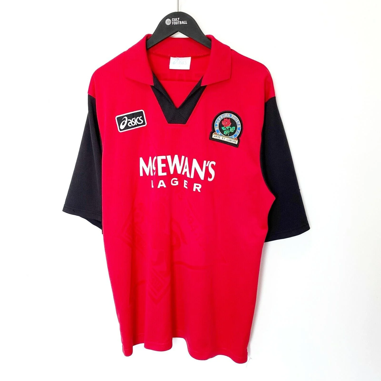 1995/96 SHEARER #9 Blackburn Rovers Vintage Asics Away Football Shirt Jersey (XL) - Image 6