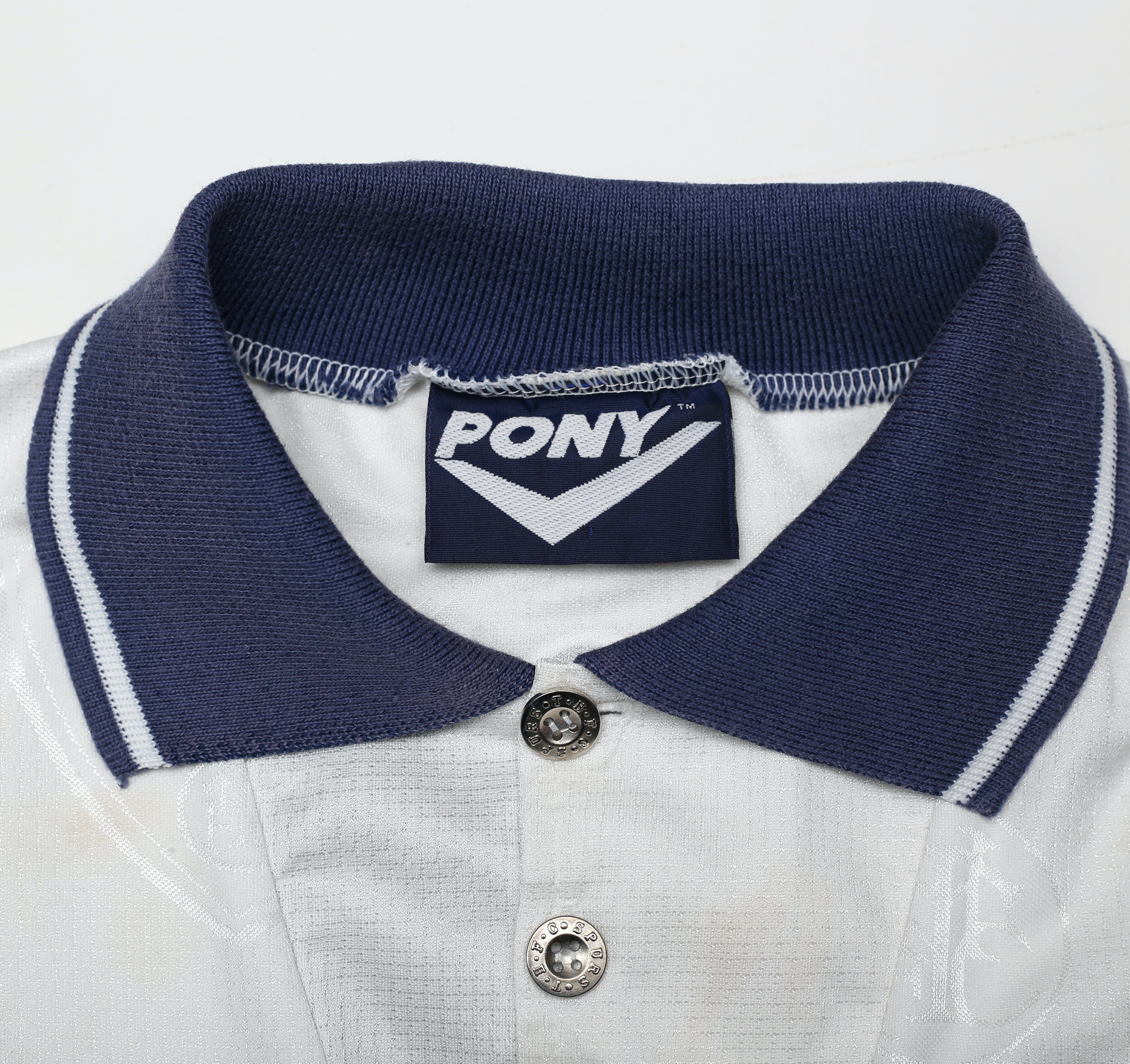 1995/97 Fox #7 Tottenham Hotspur Vintage PONY Home Football Shirt (S) - Image 14
