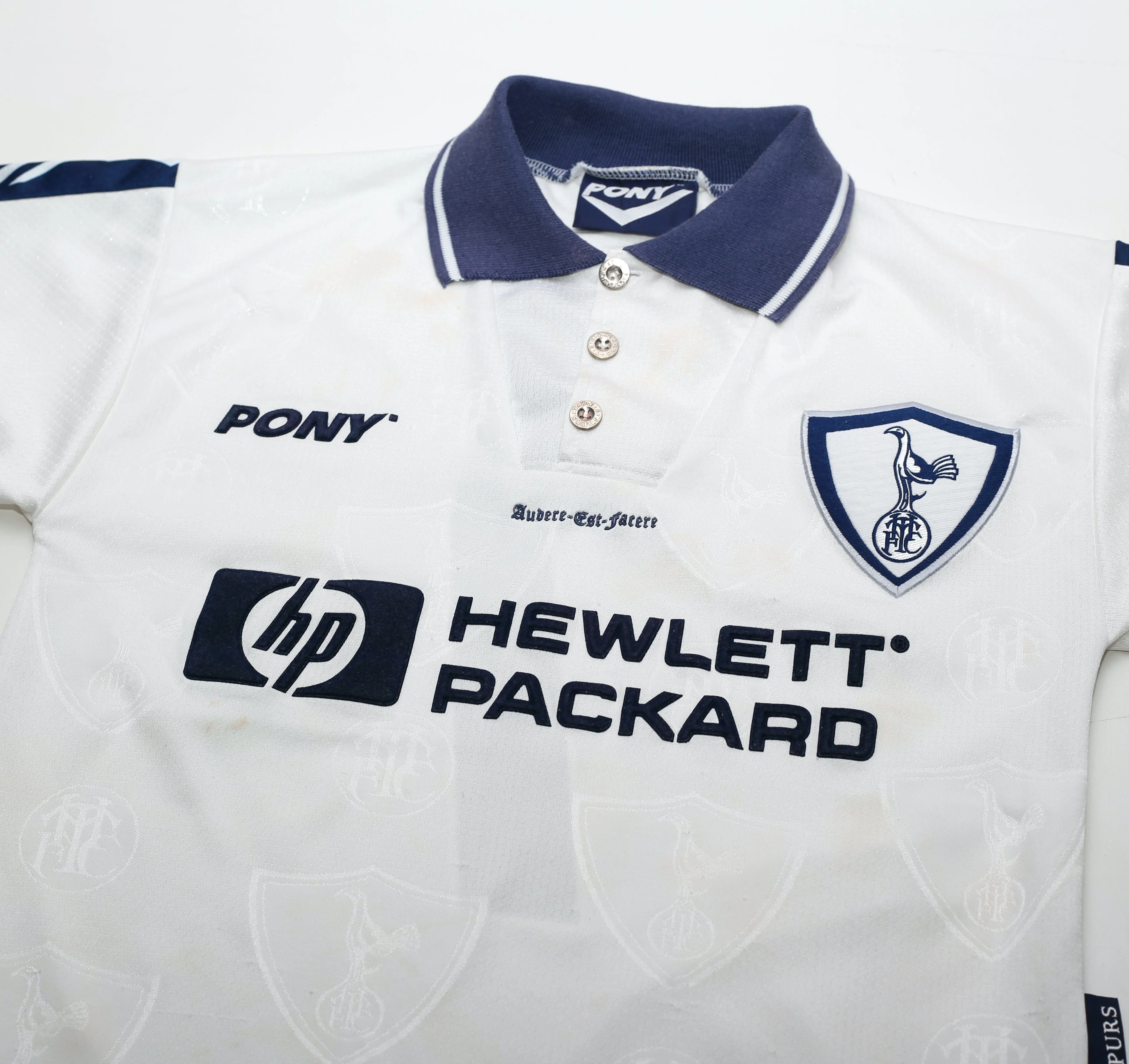 1995/97 Fox #7 Tottenham Hotspur Vintage PONY Home Football Shirt (S) - Image 3