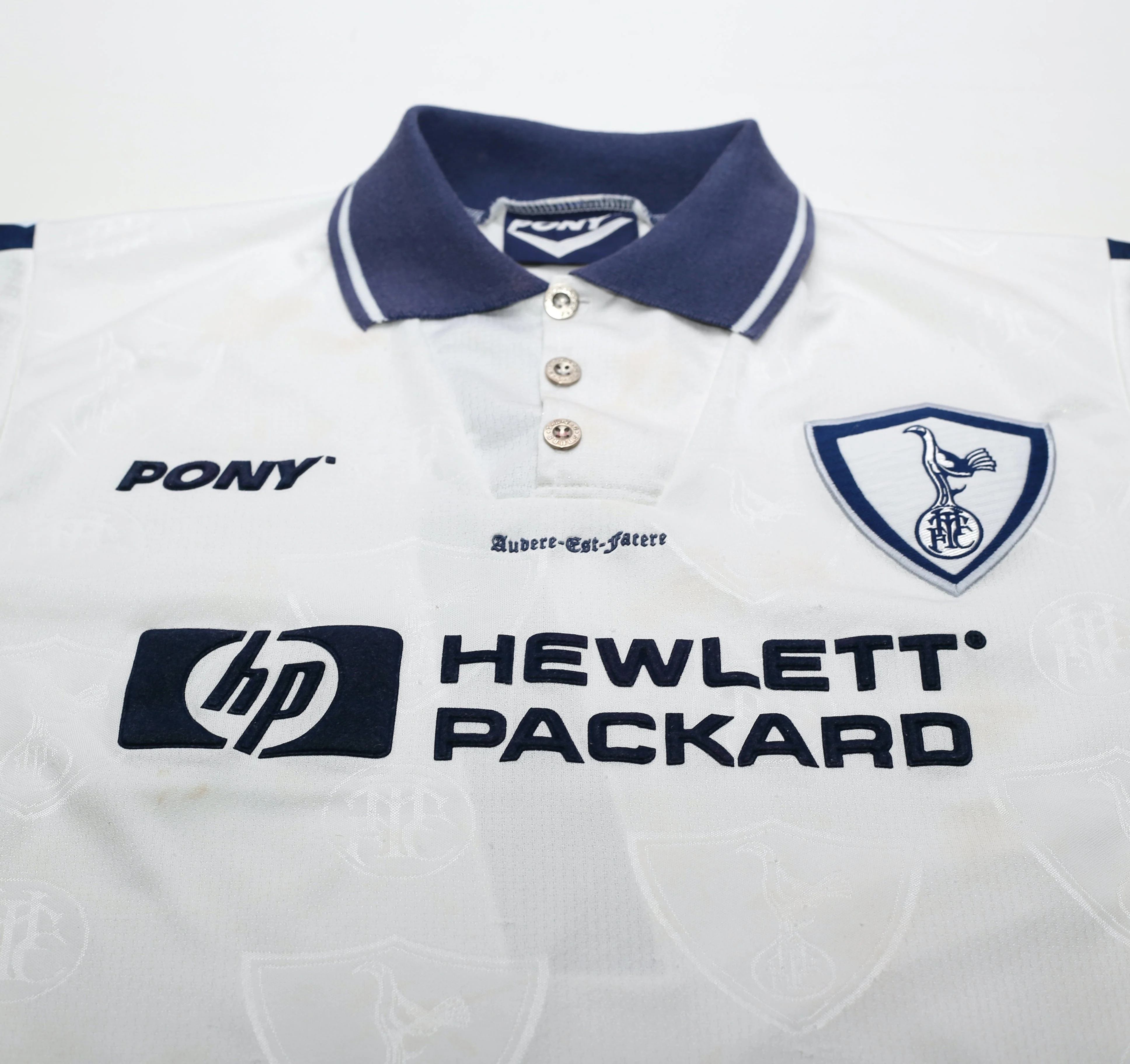 1995/97 Fox #7 Tottenham Hotspur Vintage PONY Home Football Shirt (S) - Image 4