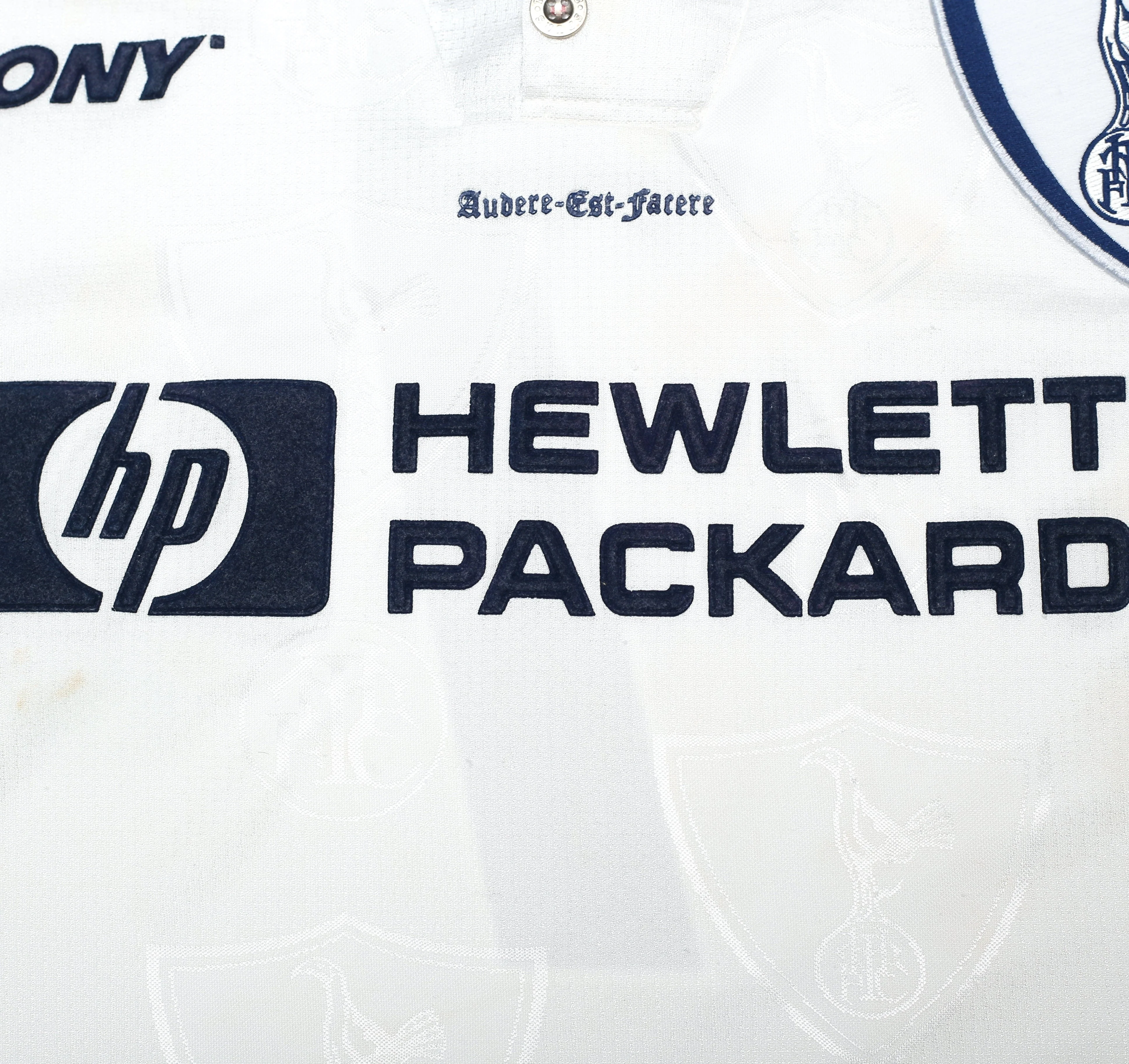 1995/97 Fox #7 Tottenham Hotspur Vintage PONY Home Football Shirt (S) - Image 8