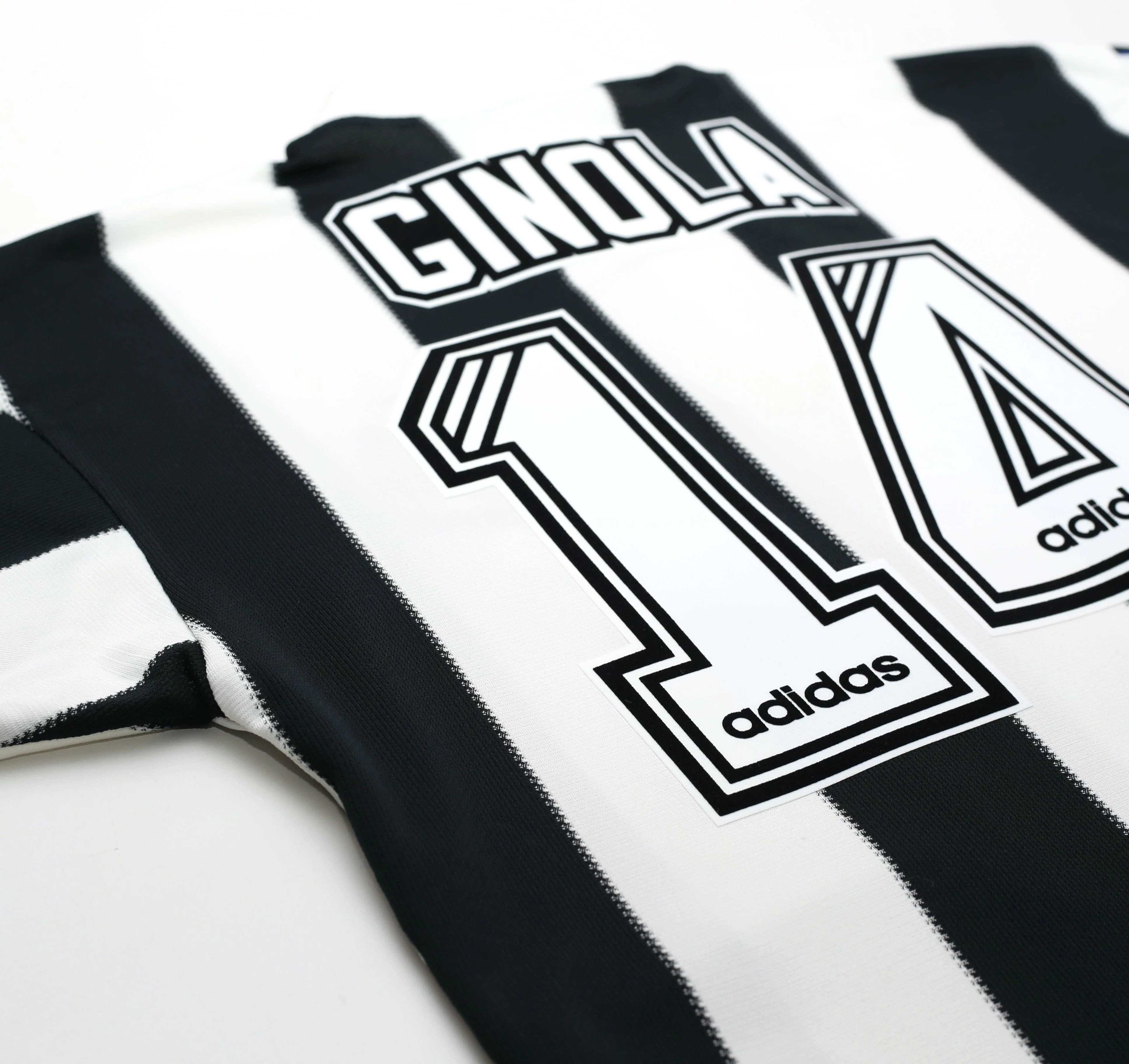1995/97 Ginola #14 Newcastle United Vintage adidas Home Football Shirt (S) - Image 12