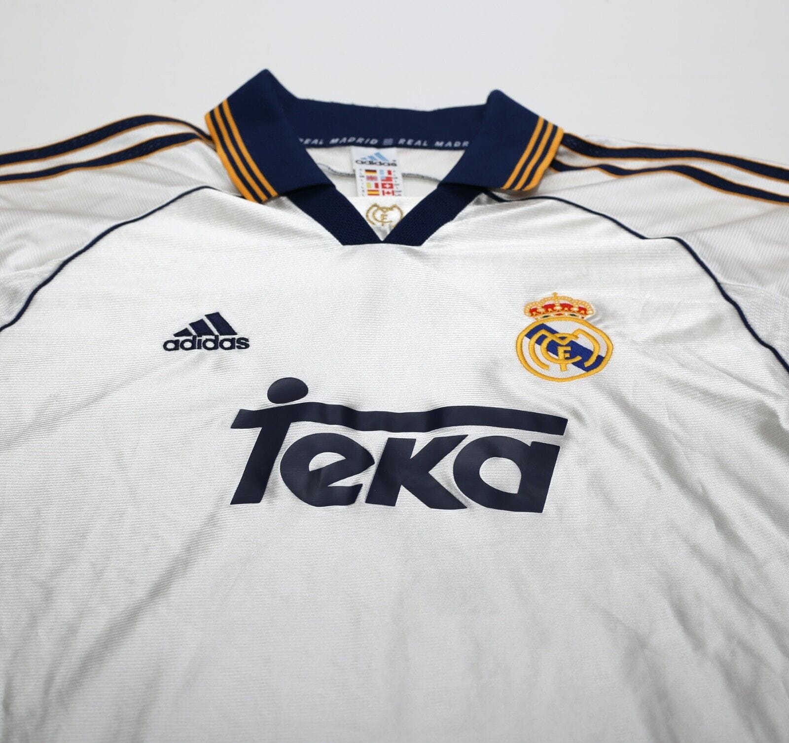 1998/00 RAUL #7 Real Madrid Vintage adidas Home Football Shirt (L) - Image 4