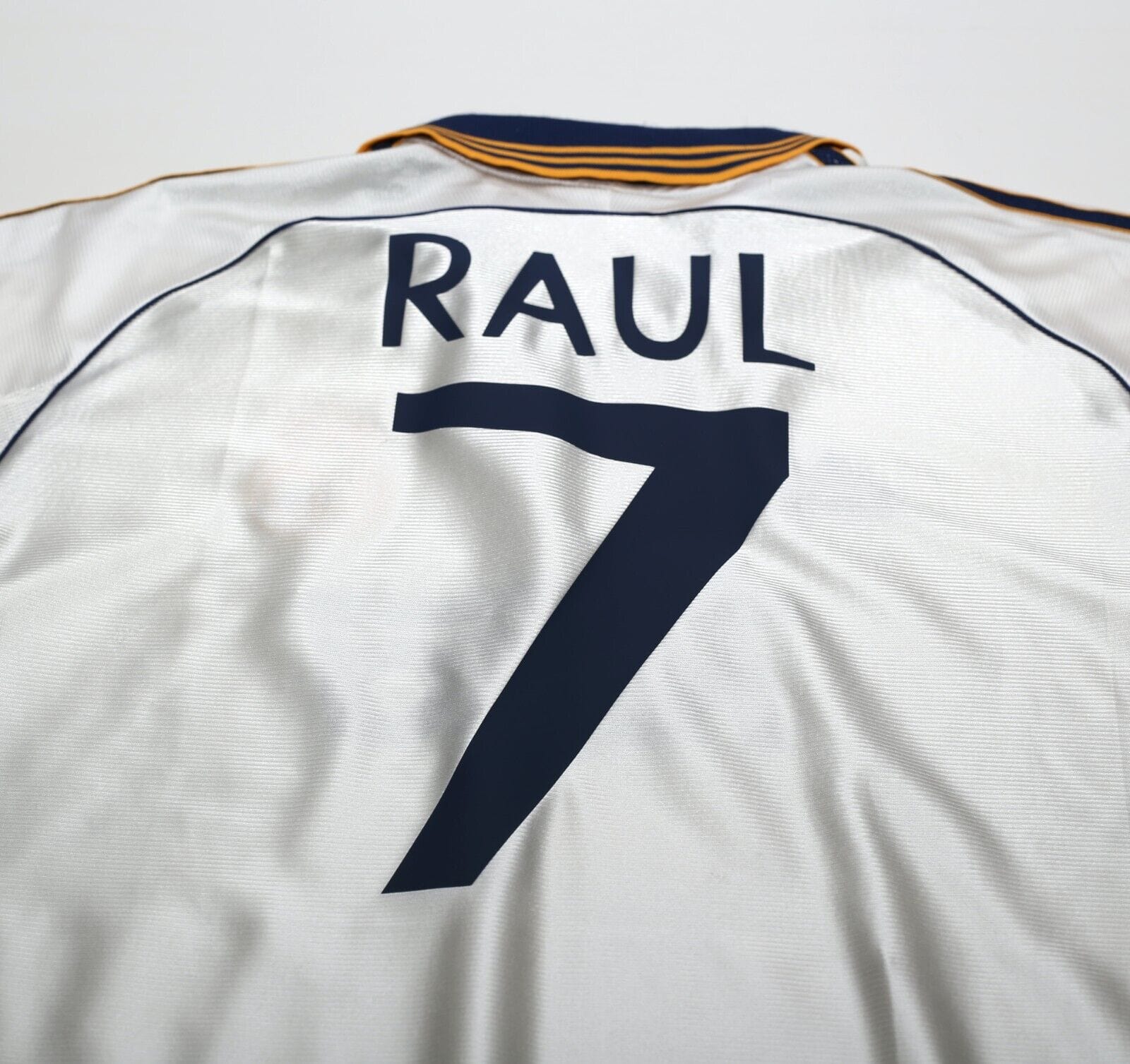 1998/00 RAUL #7 Real Madrid Vintage adidas Home Football Shirt (L) - Image 9