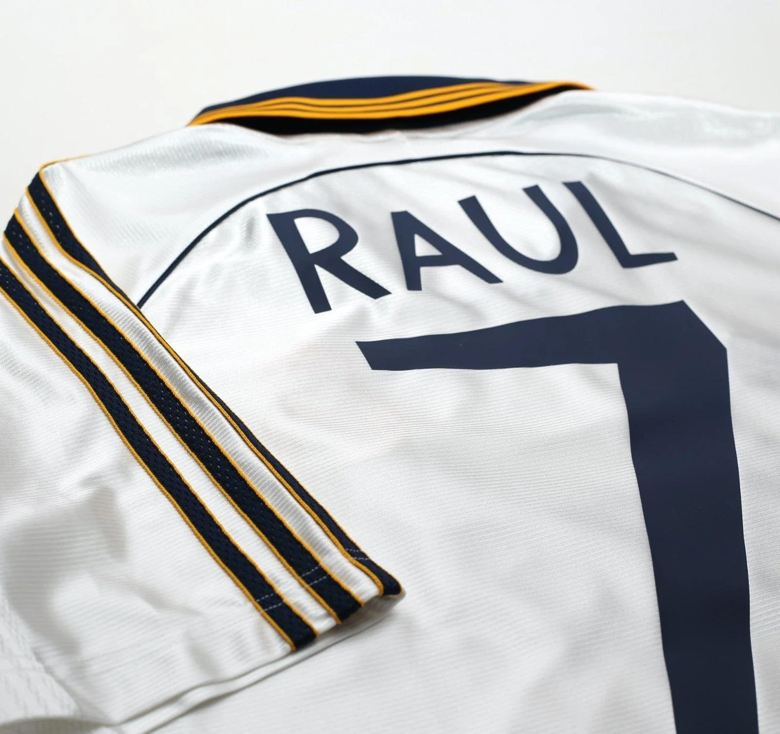1998/00 RAUL #7 Real Madrid Vintage Retro adidas Home Football Shirt (M) - Image 13