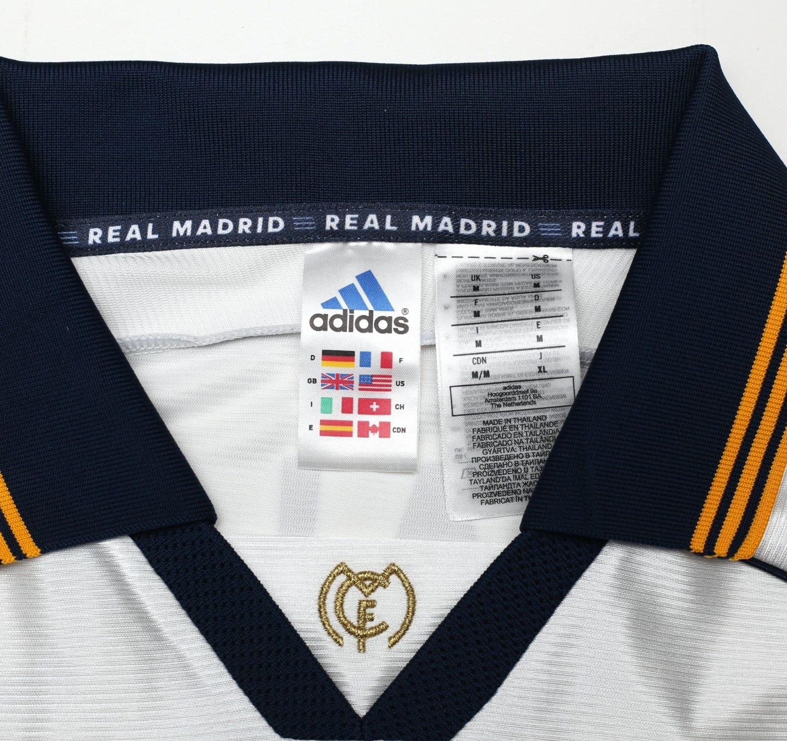 1998/00 RAUL #7 Real Madrid Vintage Retro adidas Home Football Shirt (M) - Image 15