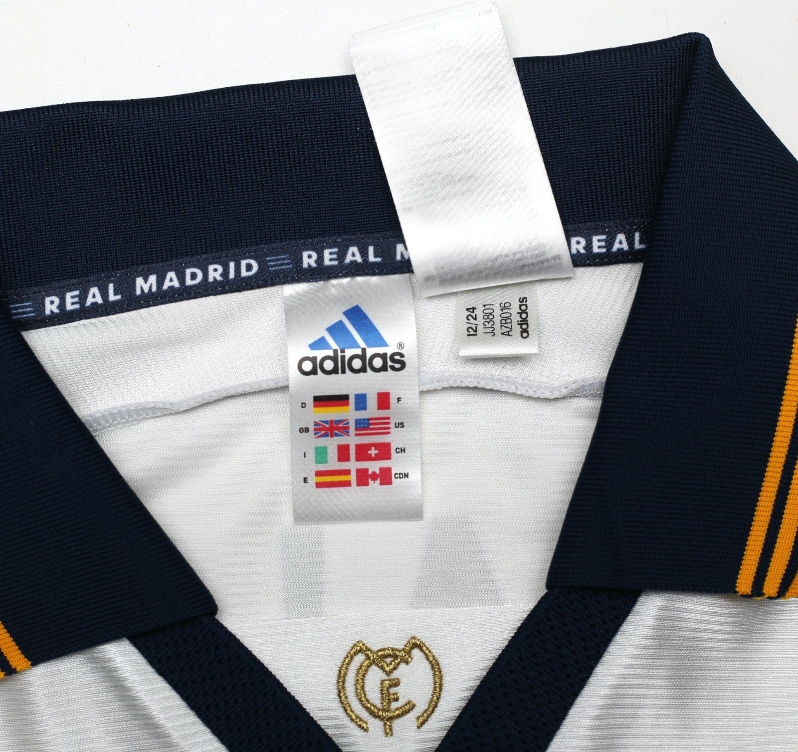 1998/00 RAUL #7 Real Madrid Vintage Retro adidas Home Football Shirt (M) - Image 16