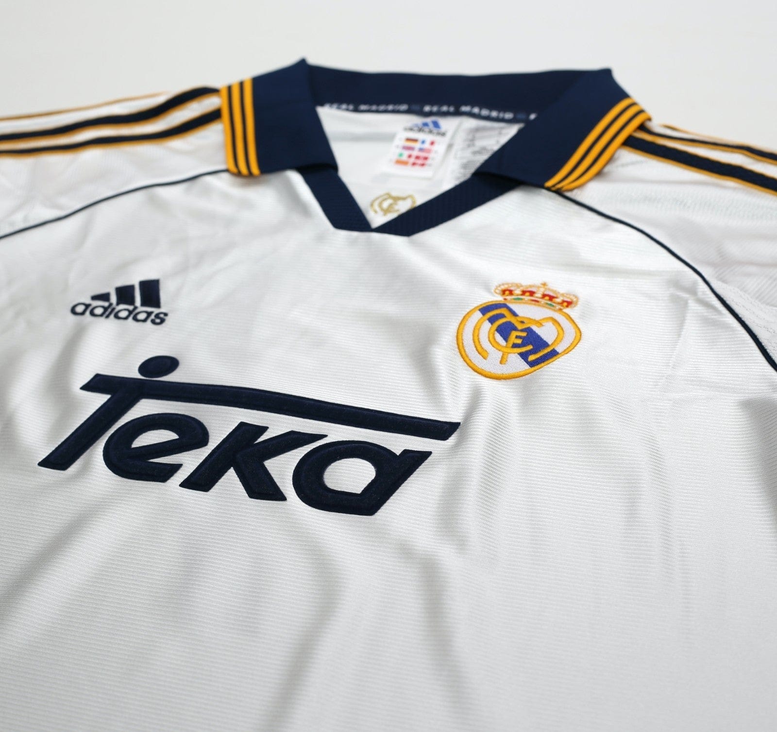 1998/00 RAUL #7 Real Madrid Vintage Retro adidas Home Football Shirt (M) - Image 5