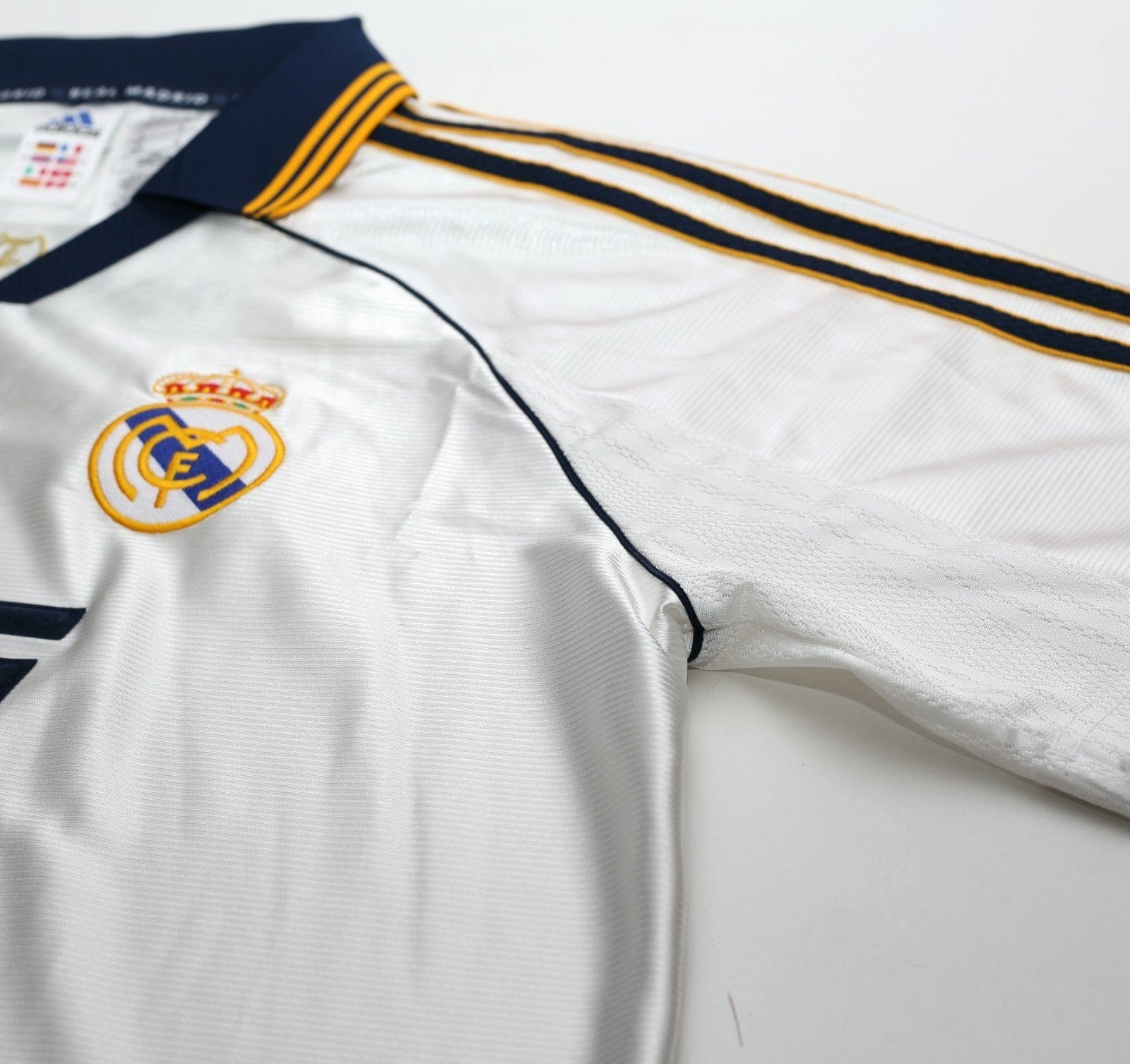 1998/00 RAUL #7 Real Madrid Vintage Retro adidas Home Football Shirt (M) - Image 6