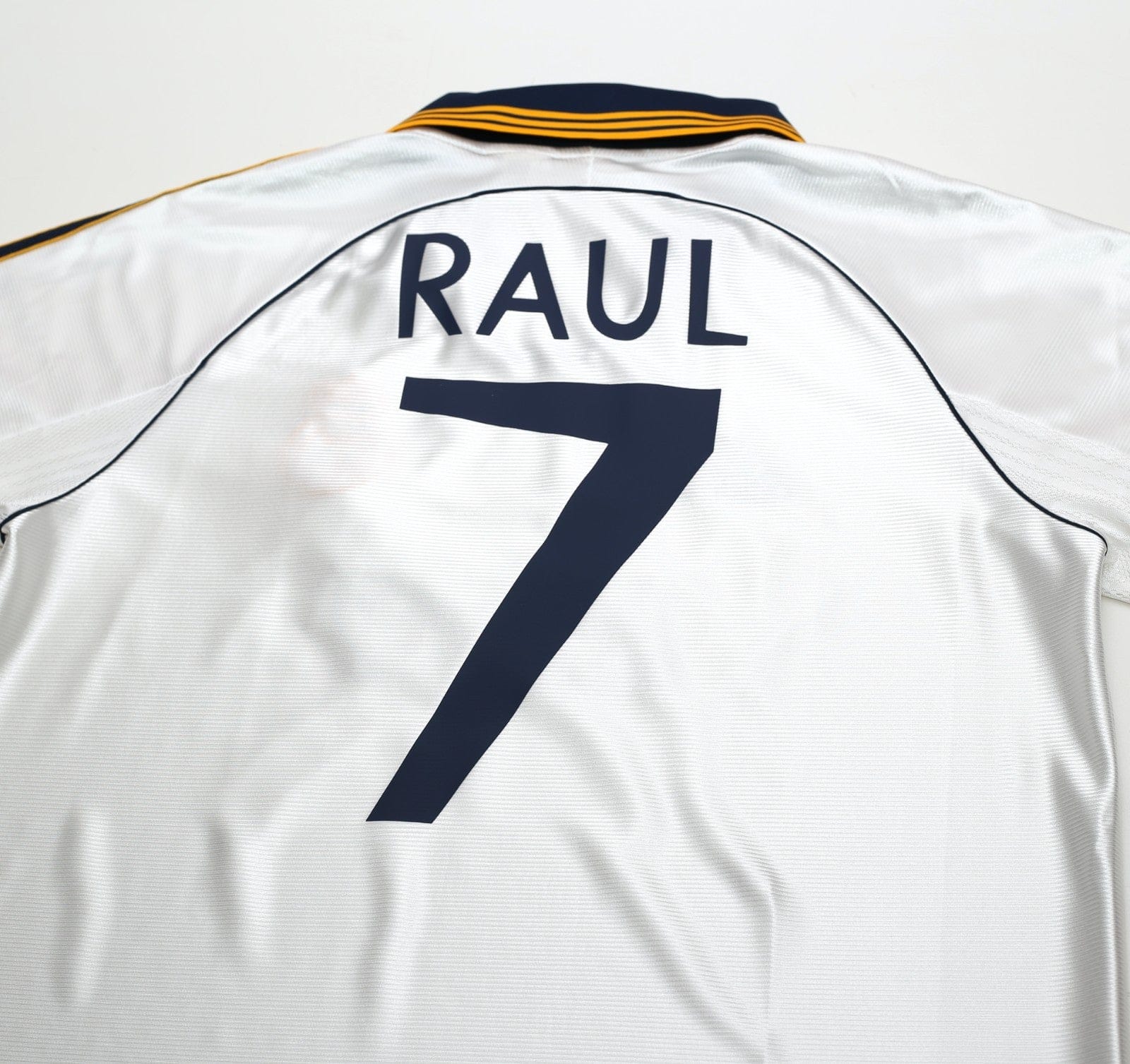 1998/00 RAUL #7 Real Madrid Vintage Retro adidas Home Football Shirt (M) - Image 9