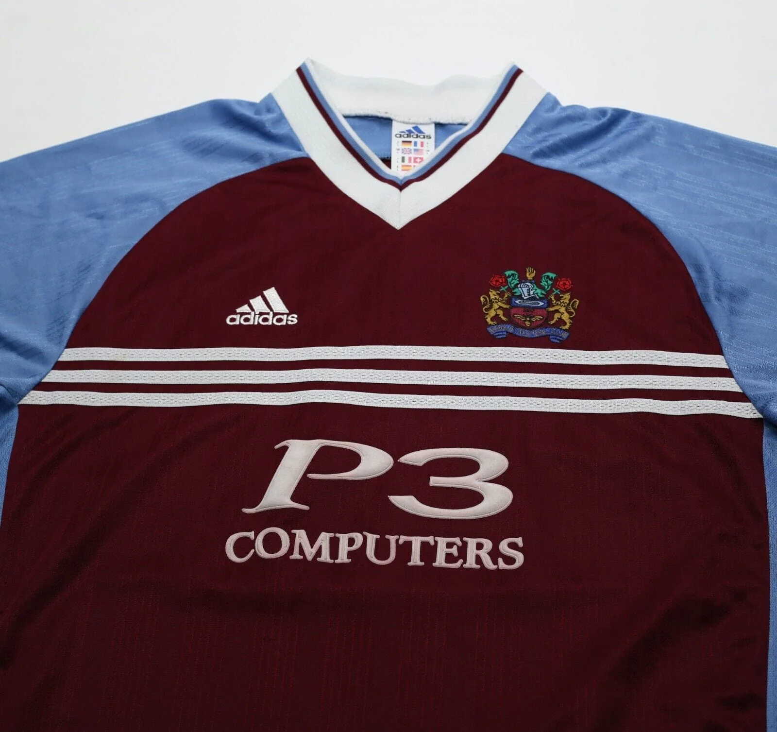1998/99 BURNLEY FC Vintage adidas Home Football Shirt Jersey (L) - Image 3