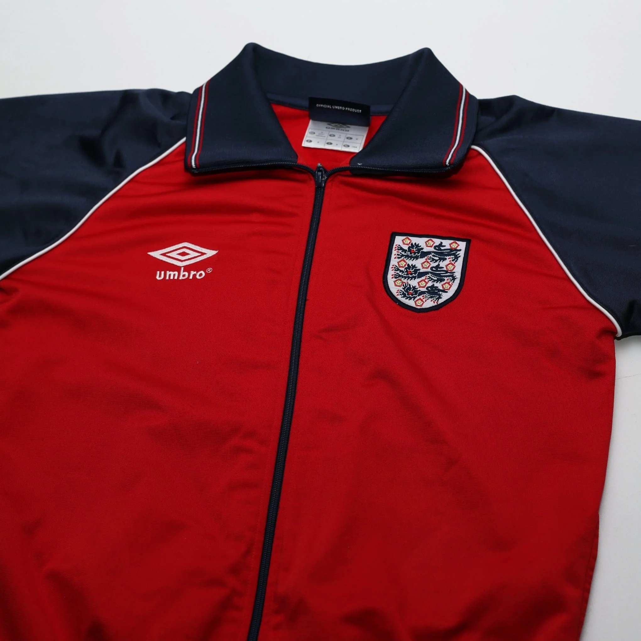 1999/00 England Retro Umbro Football Track Top Jacket (S) 80's Style - Image 3