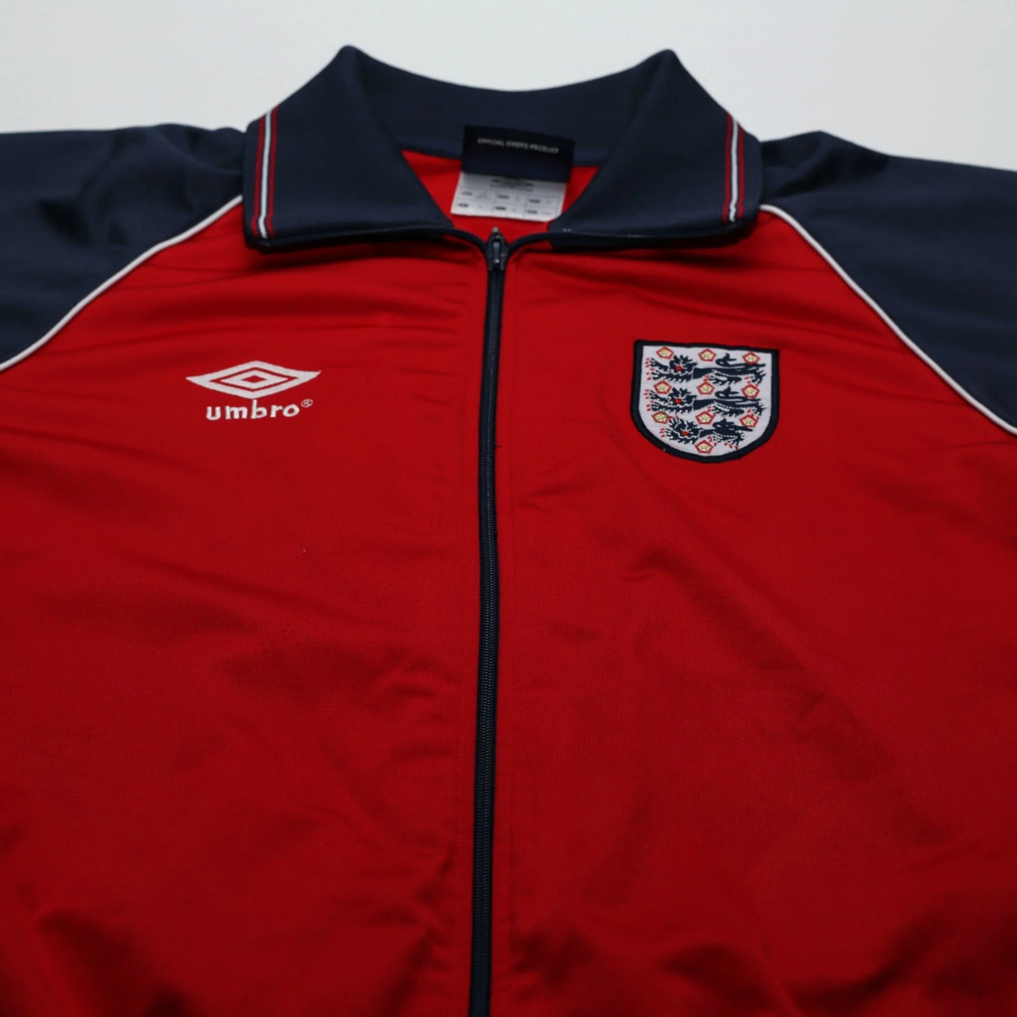 1999/00 England Retro Umbro Football Track Top Jacket (S) 80's Style - Image 4