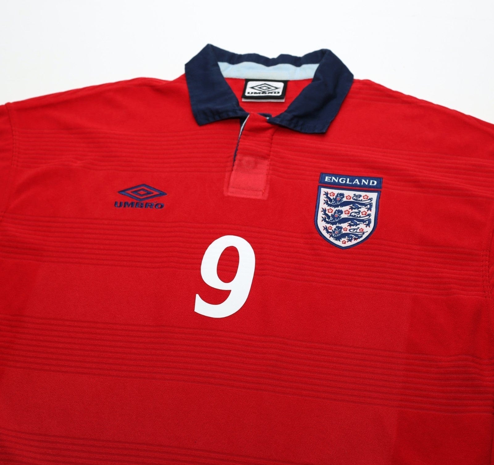 1999/01 SHEARER #9 England Vintage Umbro Away Football Shirt (L) Euro 2000 - Image 3