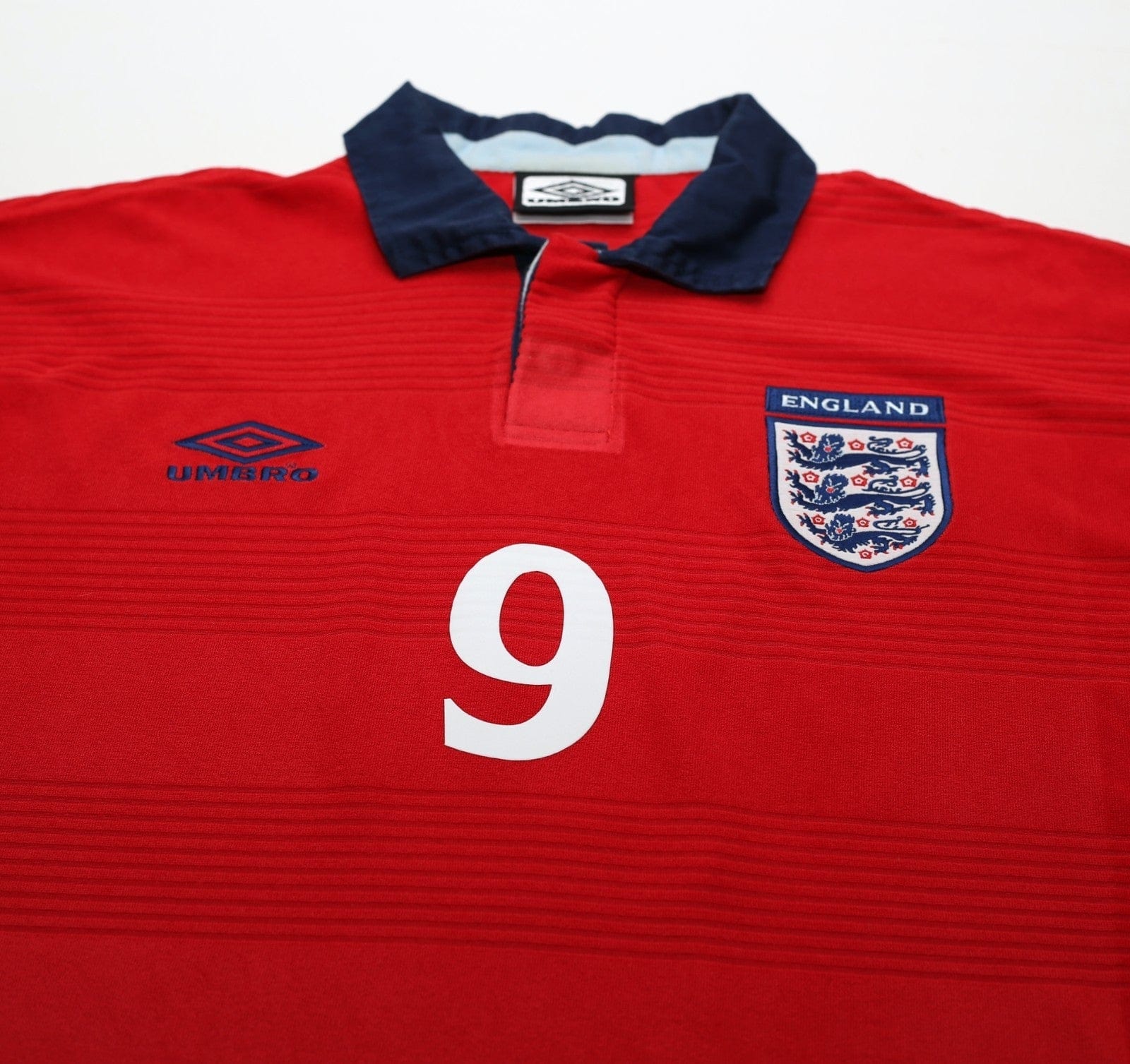 1999/01 SHEARER #9 England Vintage Umbro Away Football Shirt (L) Euro 2000 - Image 4
