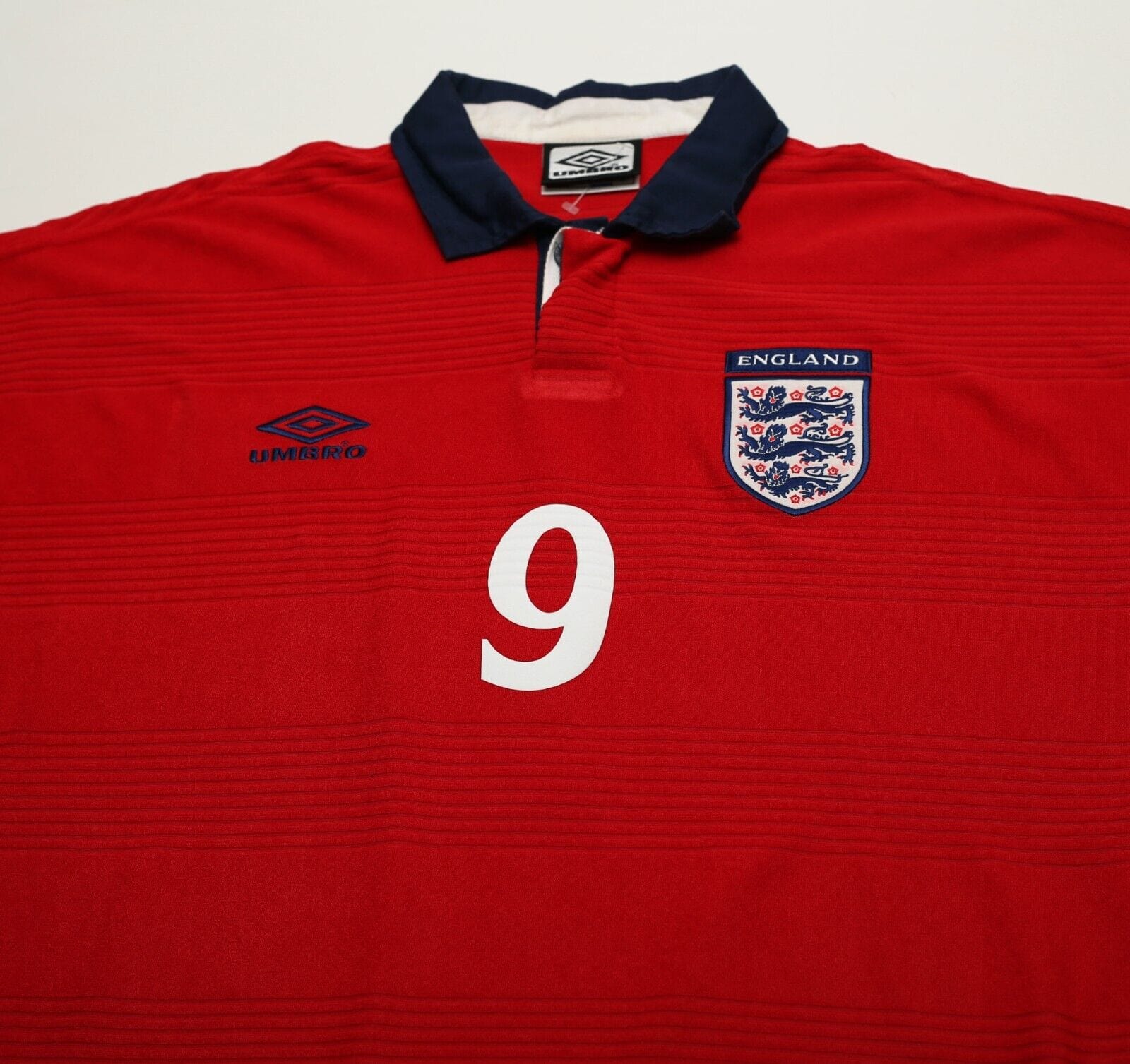 1999/01 SHEARER #9 England Vintage Umbro Away Football Shirt (XL) Euro 2000 - Image 3