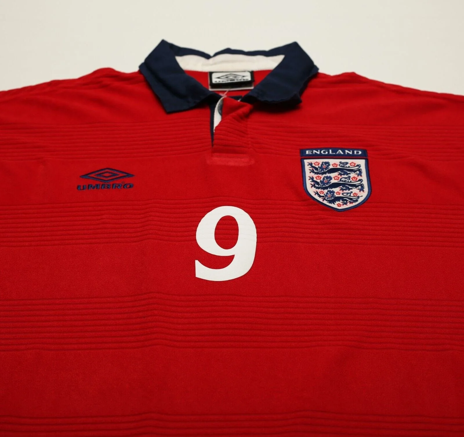 1999/01 SHEARER #9 England Vintage Umbro Away Football Shirt (XL) Euro 2000 - Image 4