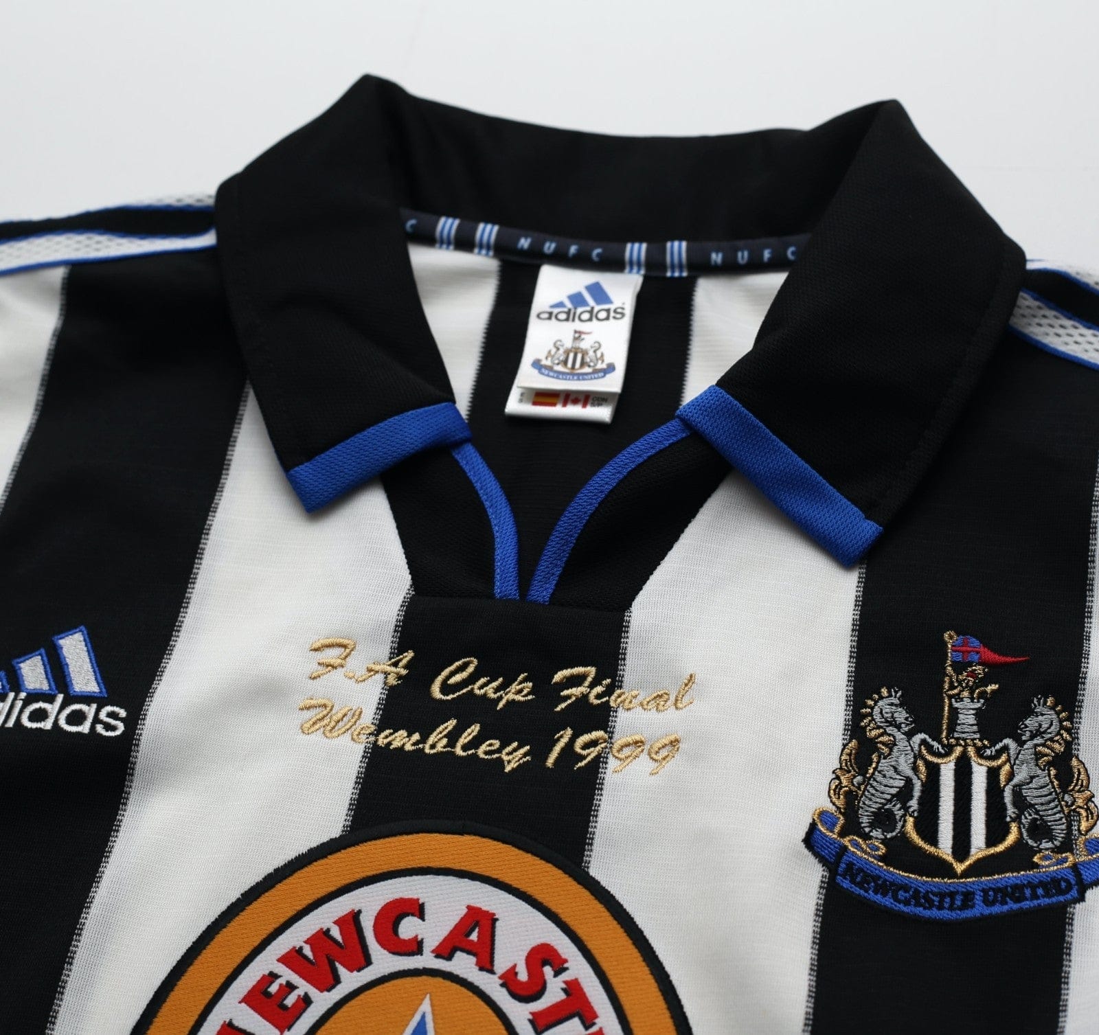 1999 SHEARER #9 Newcastle United Vintage adidas FA Cup Final Football Shirt (S) - Image 10