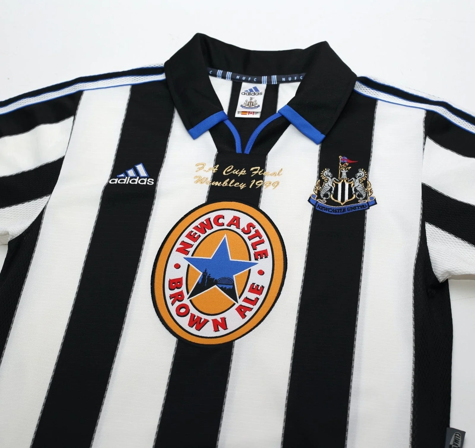 1999 SHEARER #9 Newcastle United Vintage adidas FA Cup Final Football Shirt (S) - Image 3