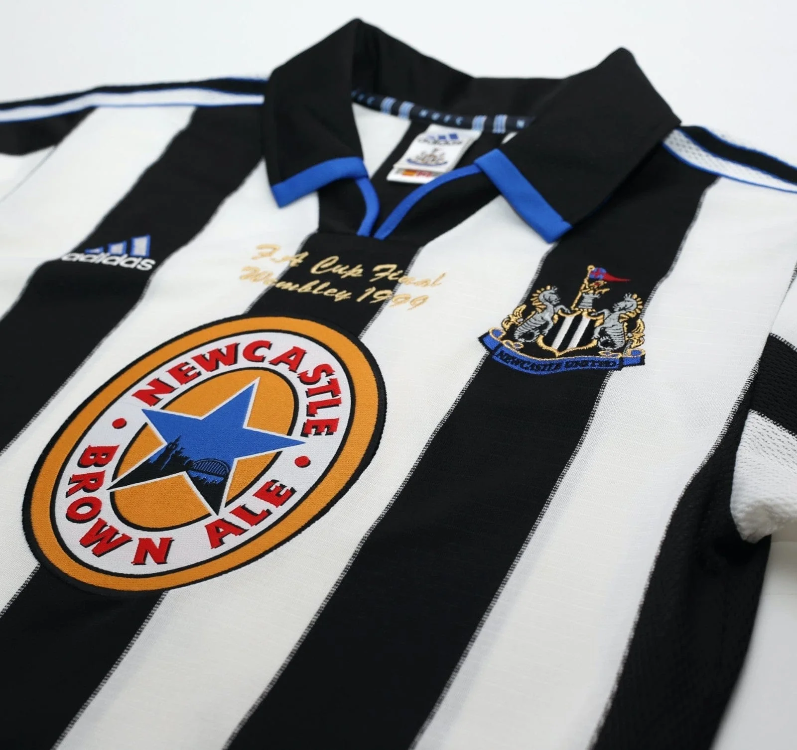 1999 SHEARER #9 Newcastle United Vintage adidas FA Cup Final Football Shirt (S) - Image 5