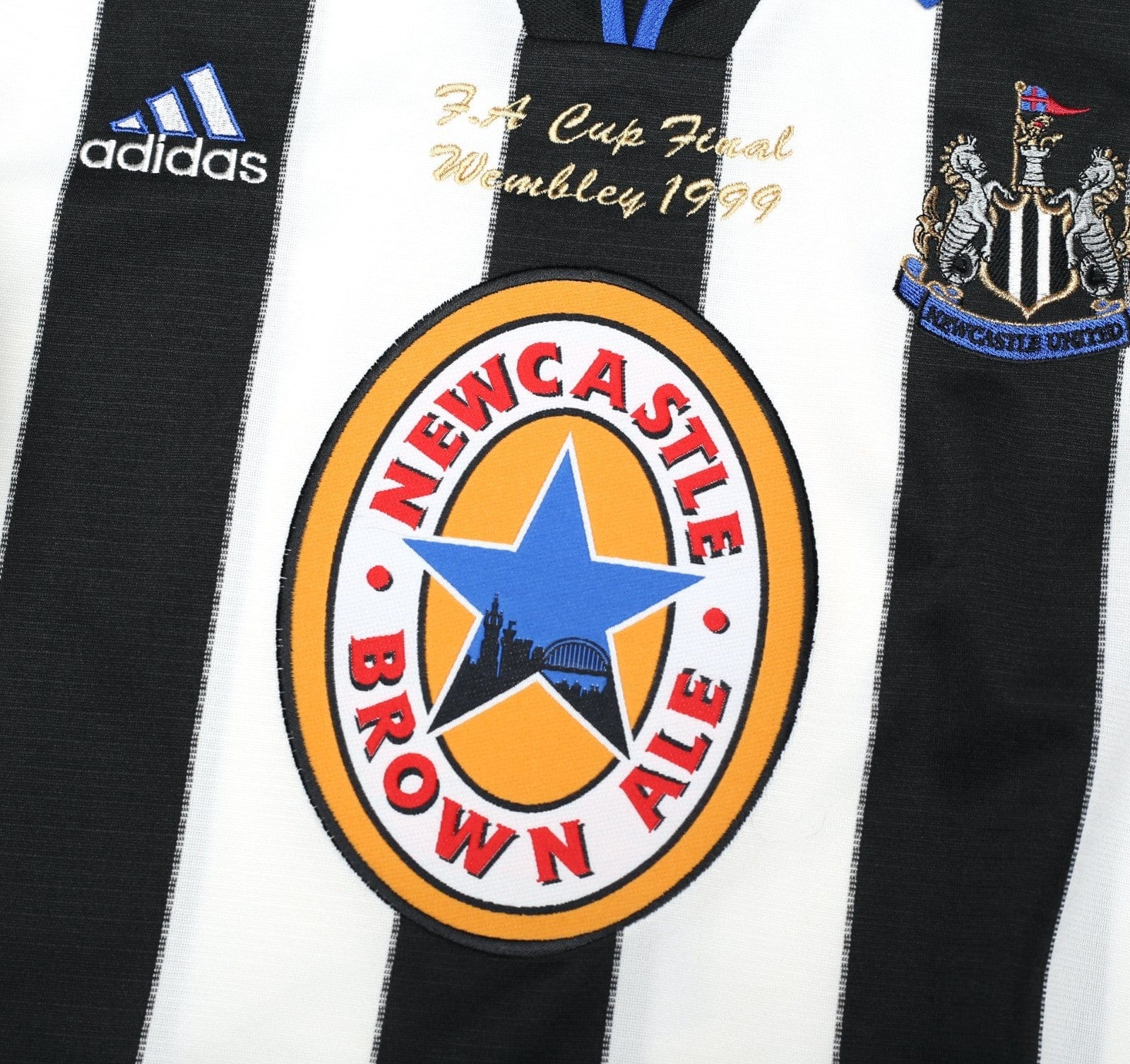 1999 SHEARER #9 Newcastle United Vintage adidas FA Cup Final Football Shirt (S) - Image 6