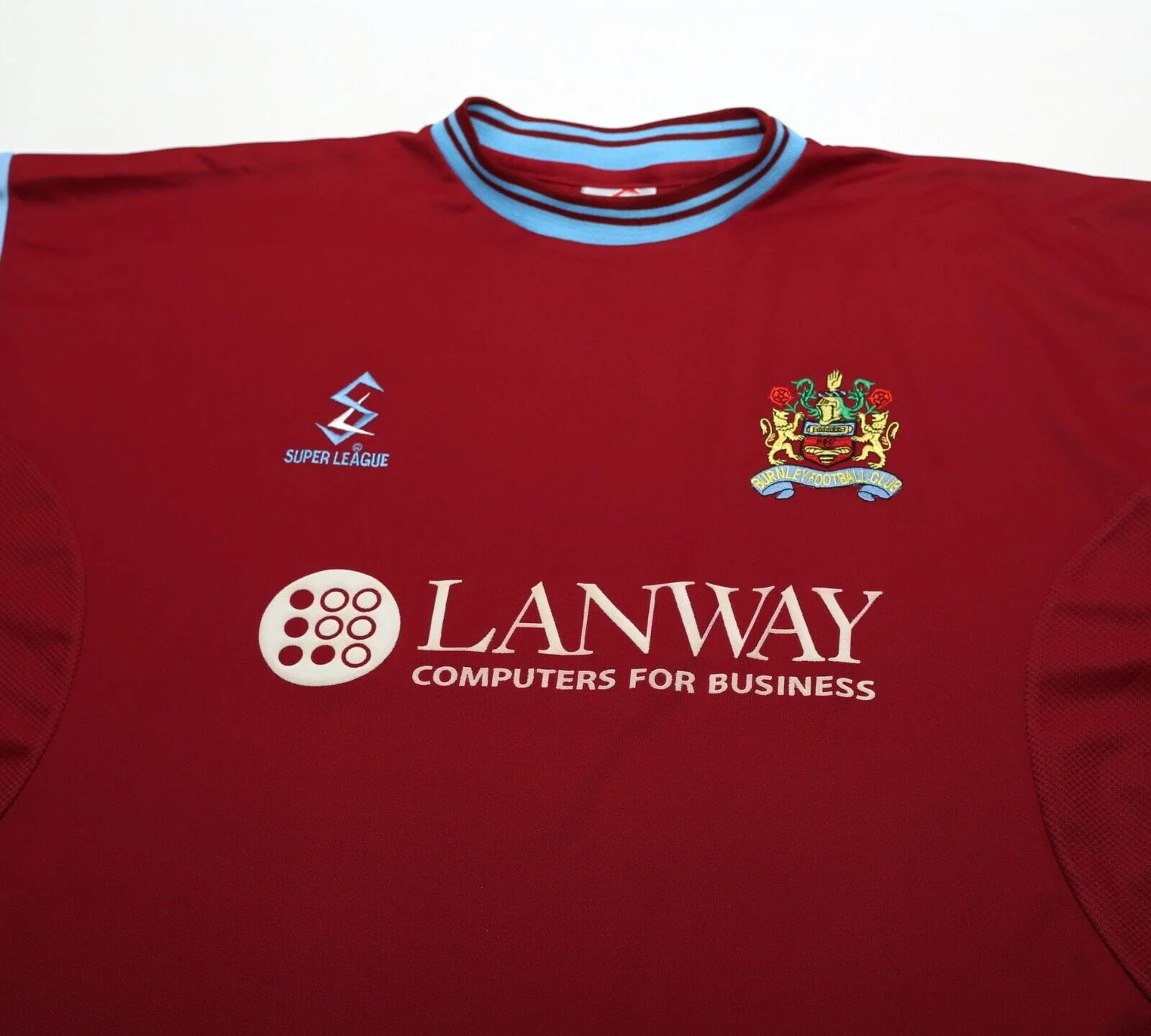 2001/02 BURNLEY FC Vintage MitreSuper League Home Football Shirt Jersey (XL) - Image 3