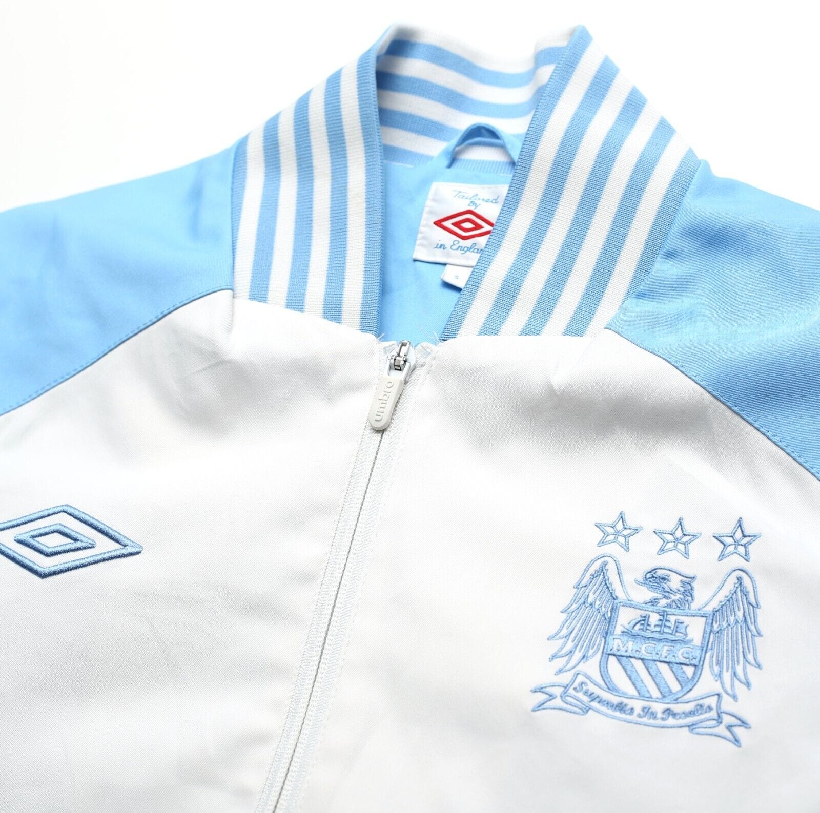 2010/12 Manchester City Vintage Umbro Football Walkout Jacket Track Top (S) - Image 3