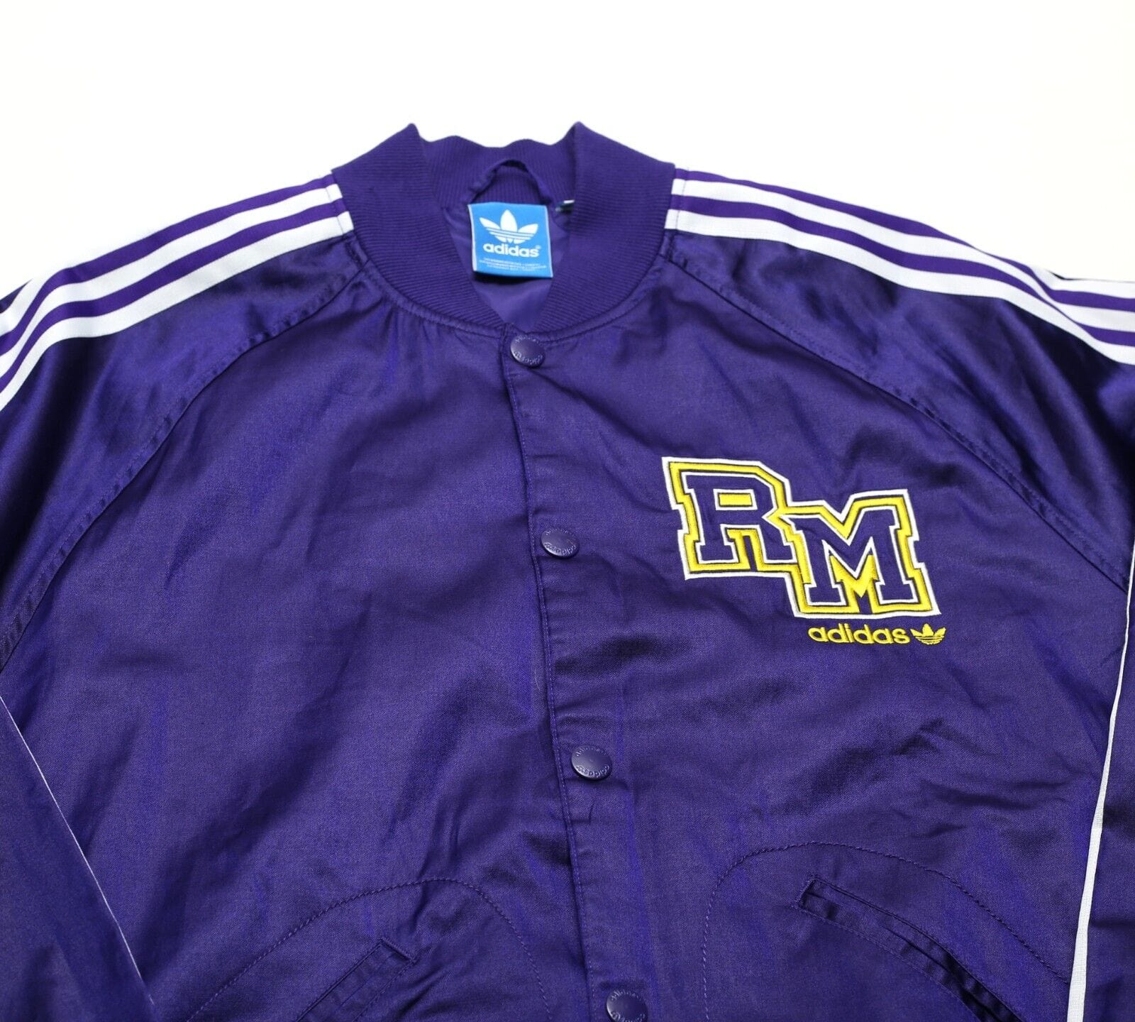 REAL MADRID adidas Originals Football Varsity Bomber Jacket Track Top (L/XL) - Image 3