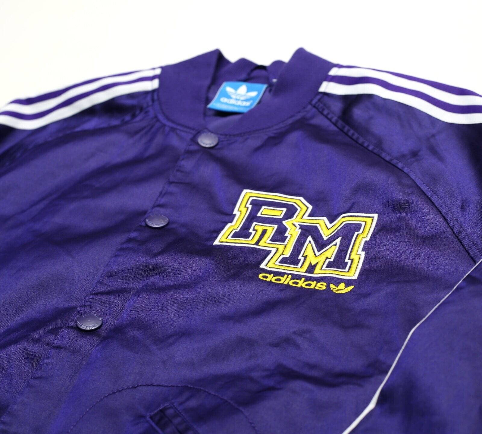 REAL MADRID adidas Originals Football Varsity Bomber Jacket Track Top (L/XL) - Image 4