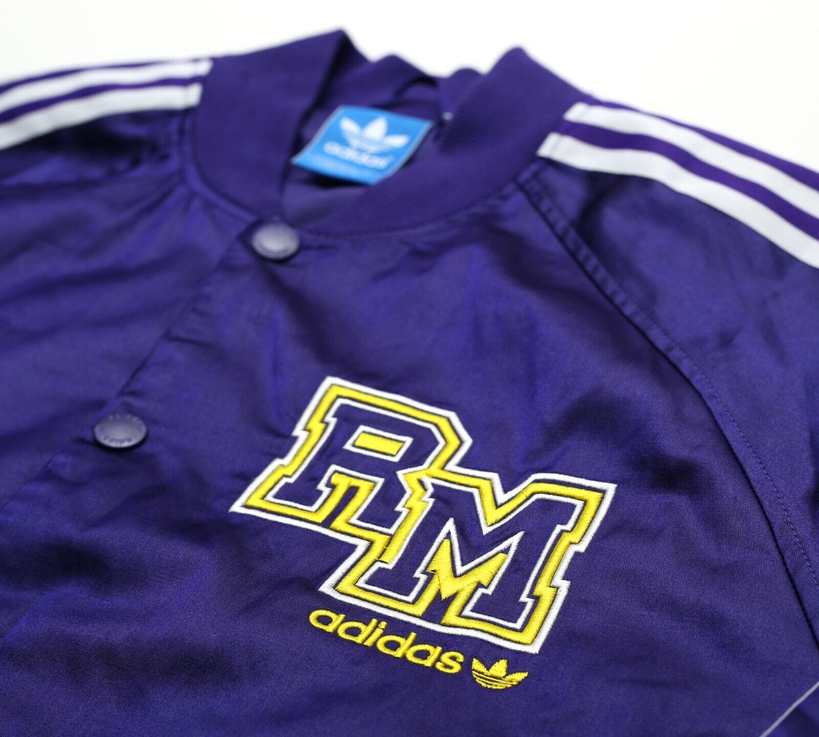 REAL MADRID adidas Originals Football Varsity Bomber Jacket Track Top (L/XL) - Image 5