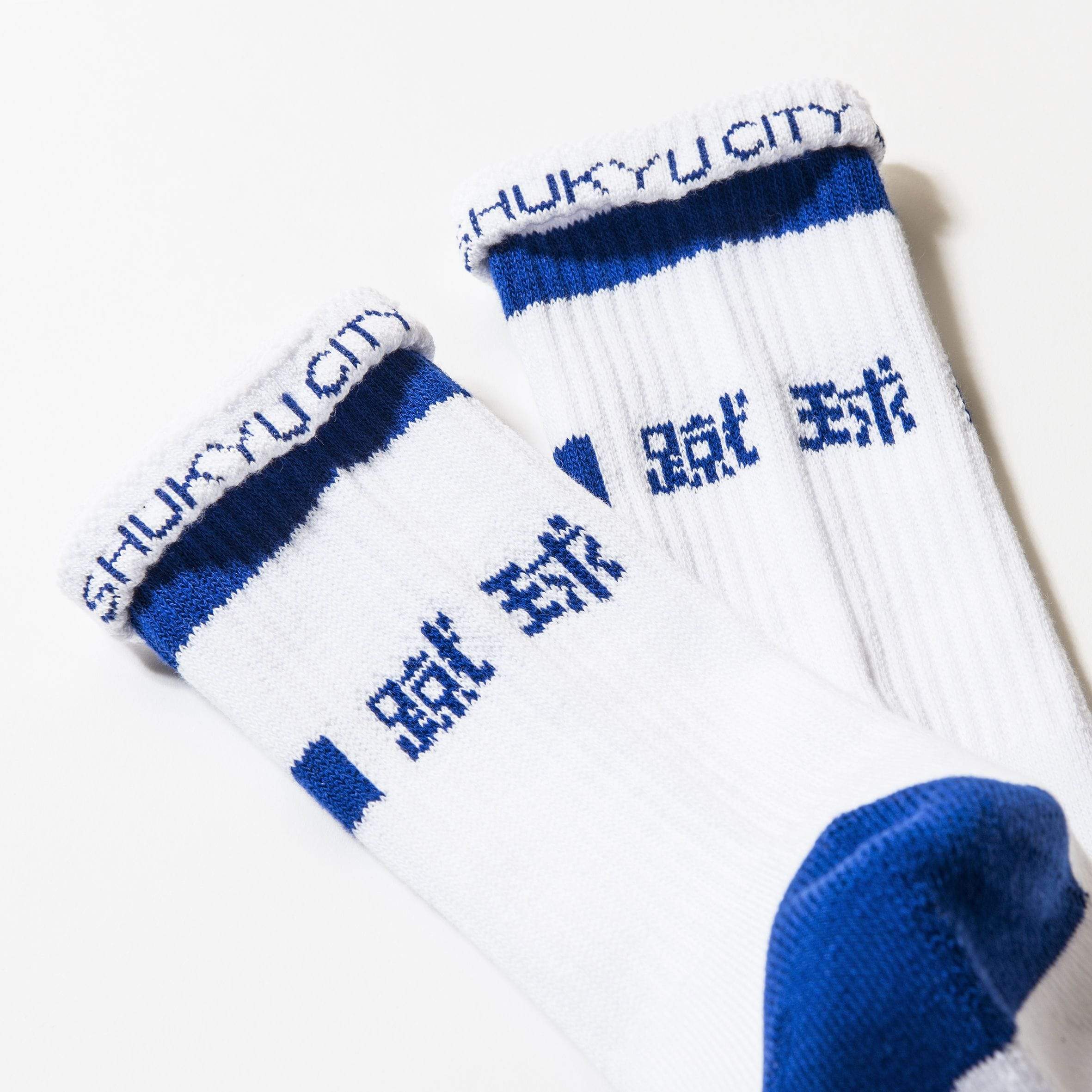 Shukyu Magazine × City Boys Fc “Shukyu” Socks / Wht × Blue - Image 4