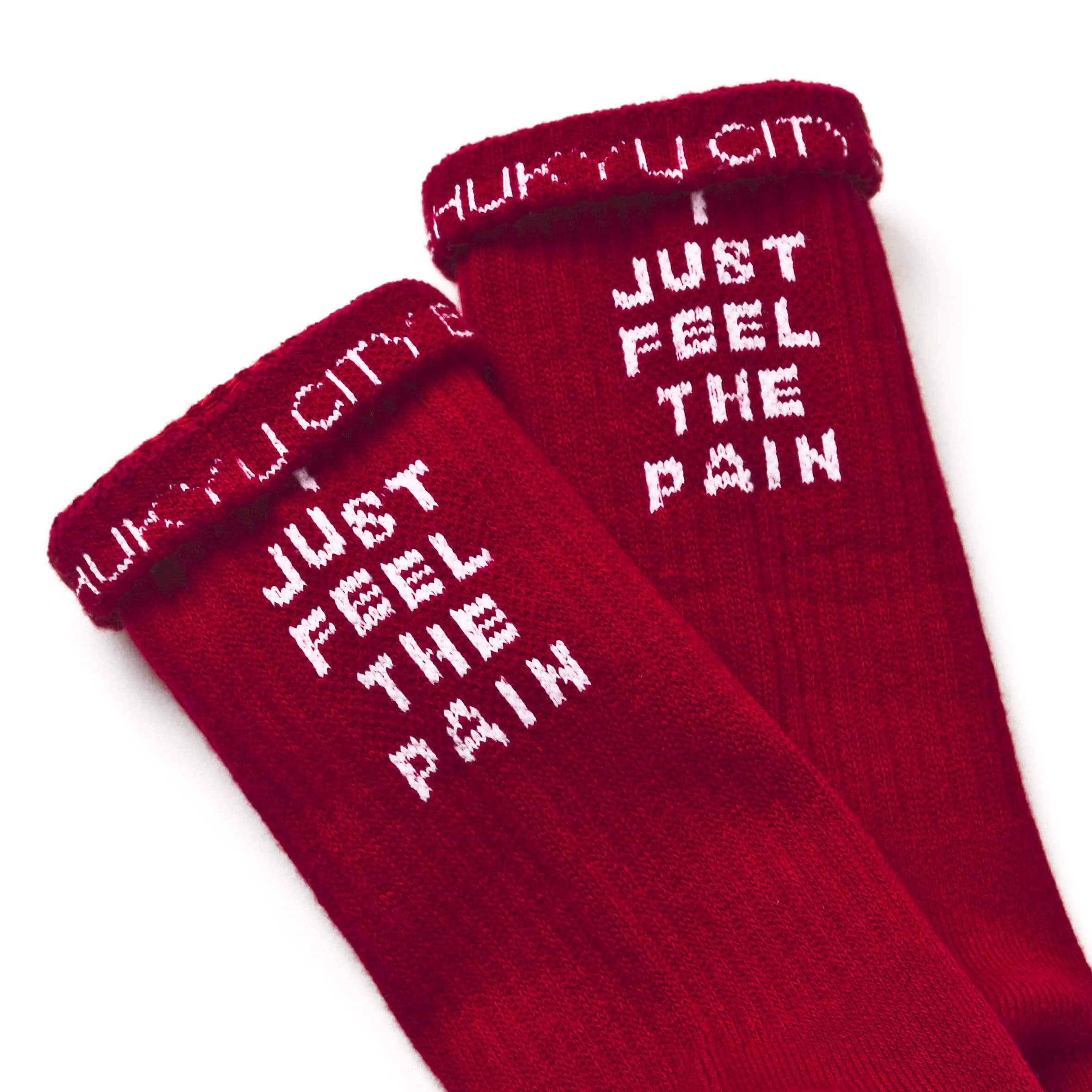 Shukyu × City Boys Fc “I Just Feel The Pain” Socks [Red] - Image 5